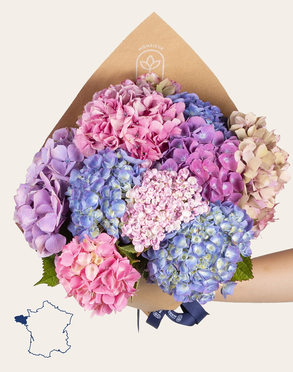 Bouquet camaïeu d'Hortensias