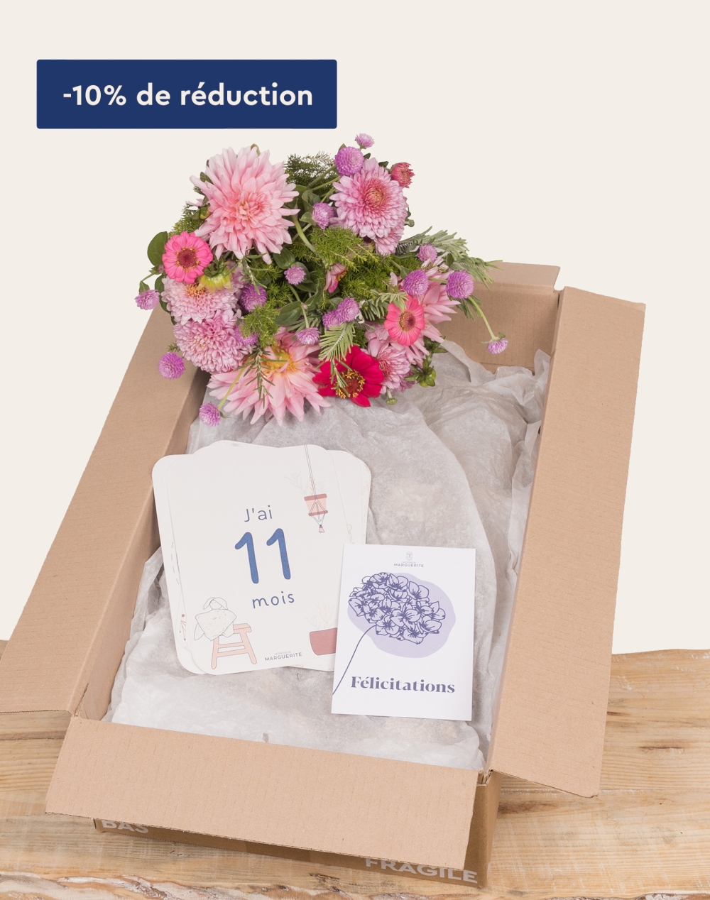 Pack Naissance - Bouquet de fleurs de saison