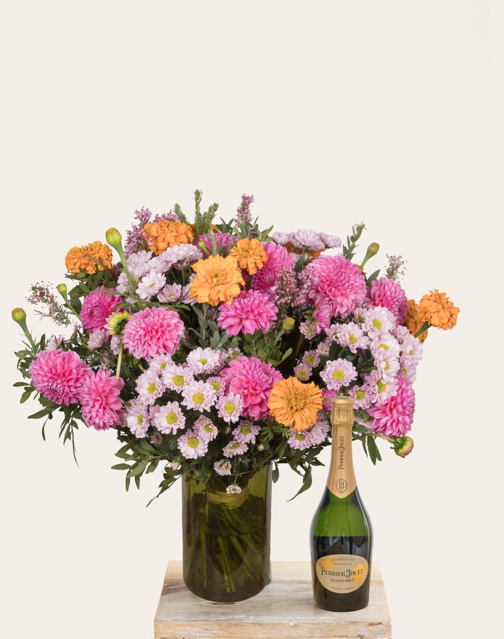 Duo Fleurs et Champagne Perrier-Jouët