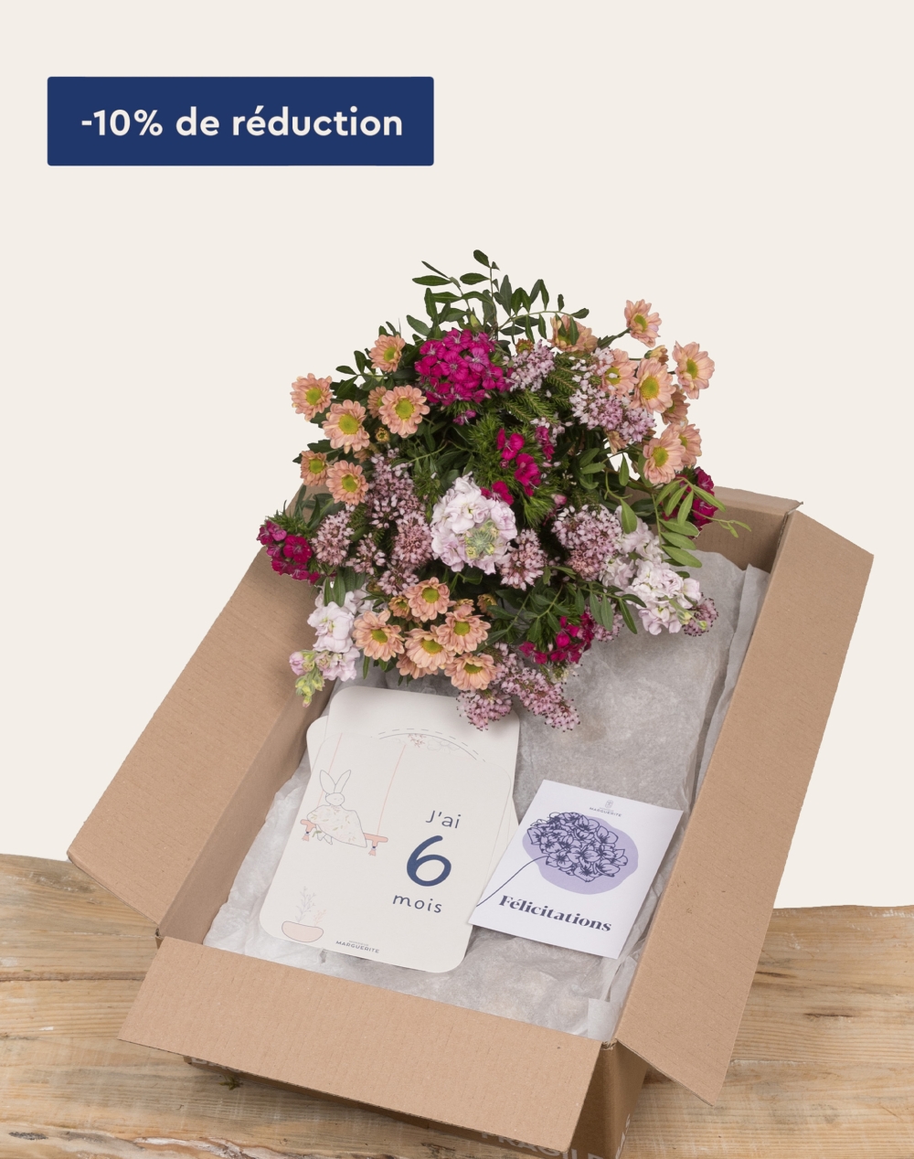 Pack Naissance - Bouquet de fleurs de saison