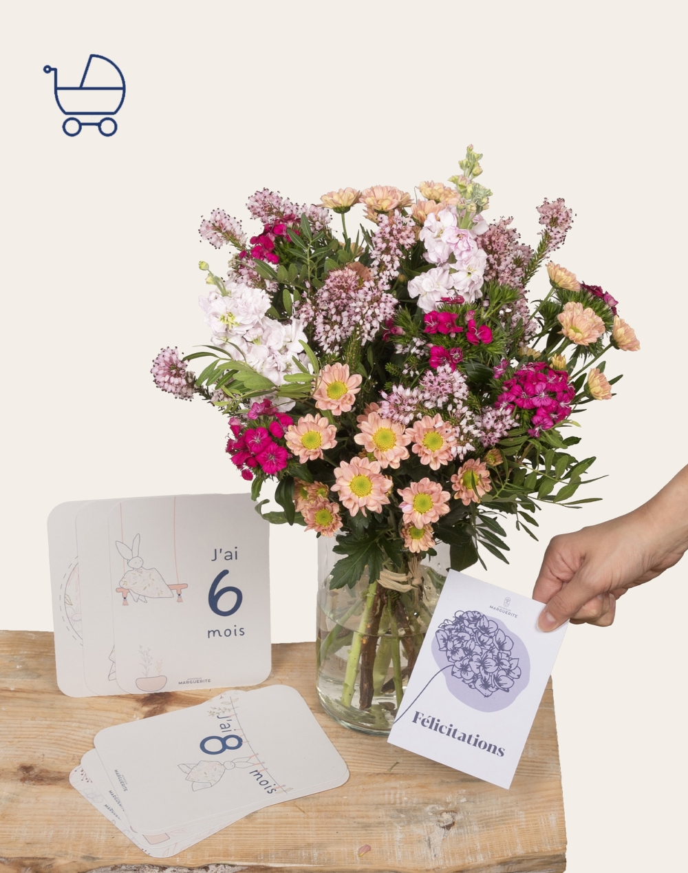 Pack Naissance - Bouquet de fleurs de saison