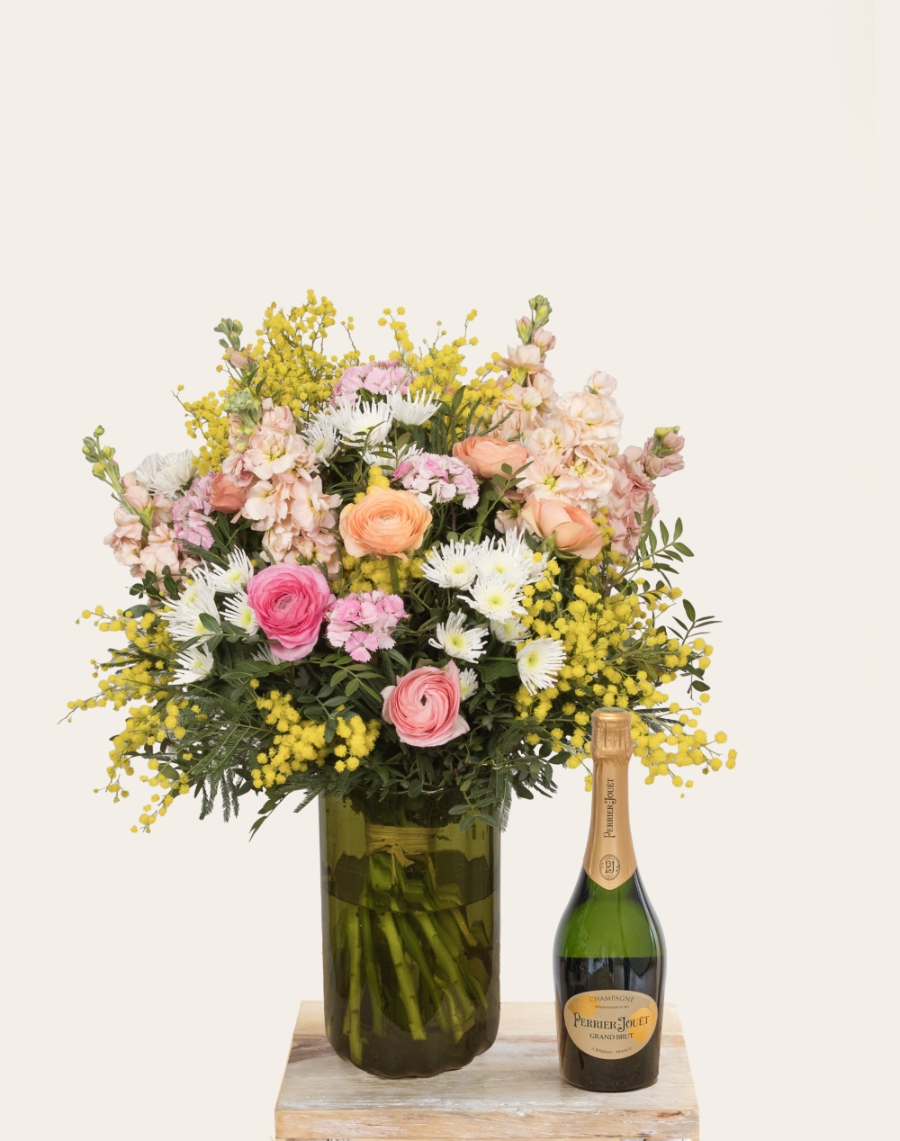 Duo Fleurs et Champagne Perrier-Jouët