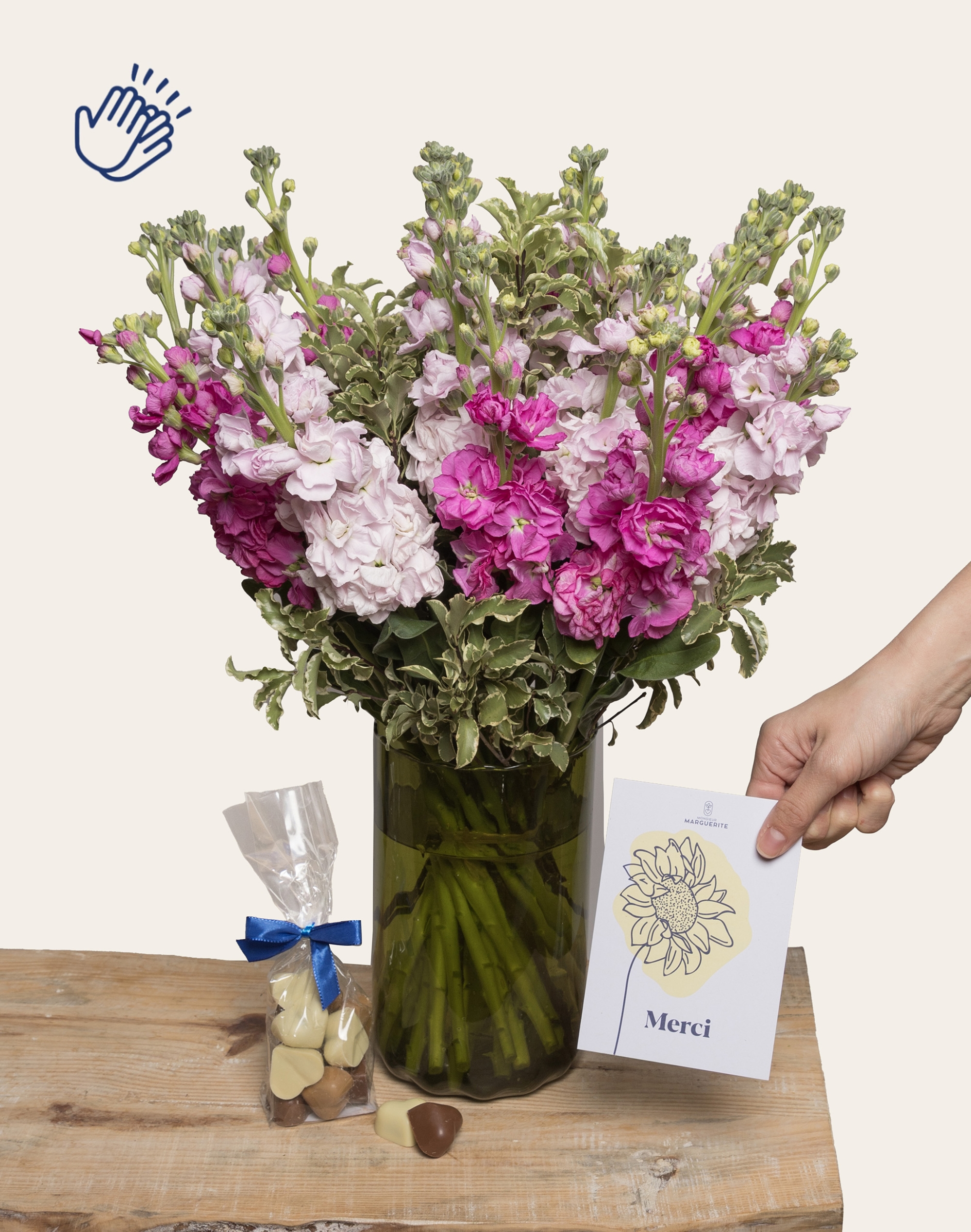 Pack Remerciements : Bouquet de Giroflées