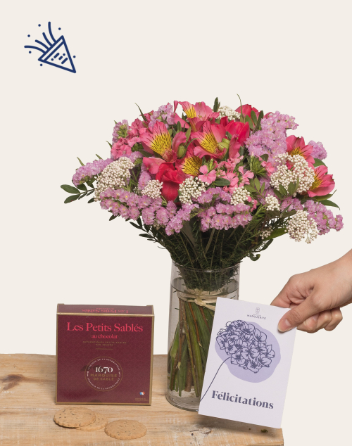 Pack Félicitations - Bouquet de fleurs de saison