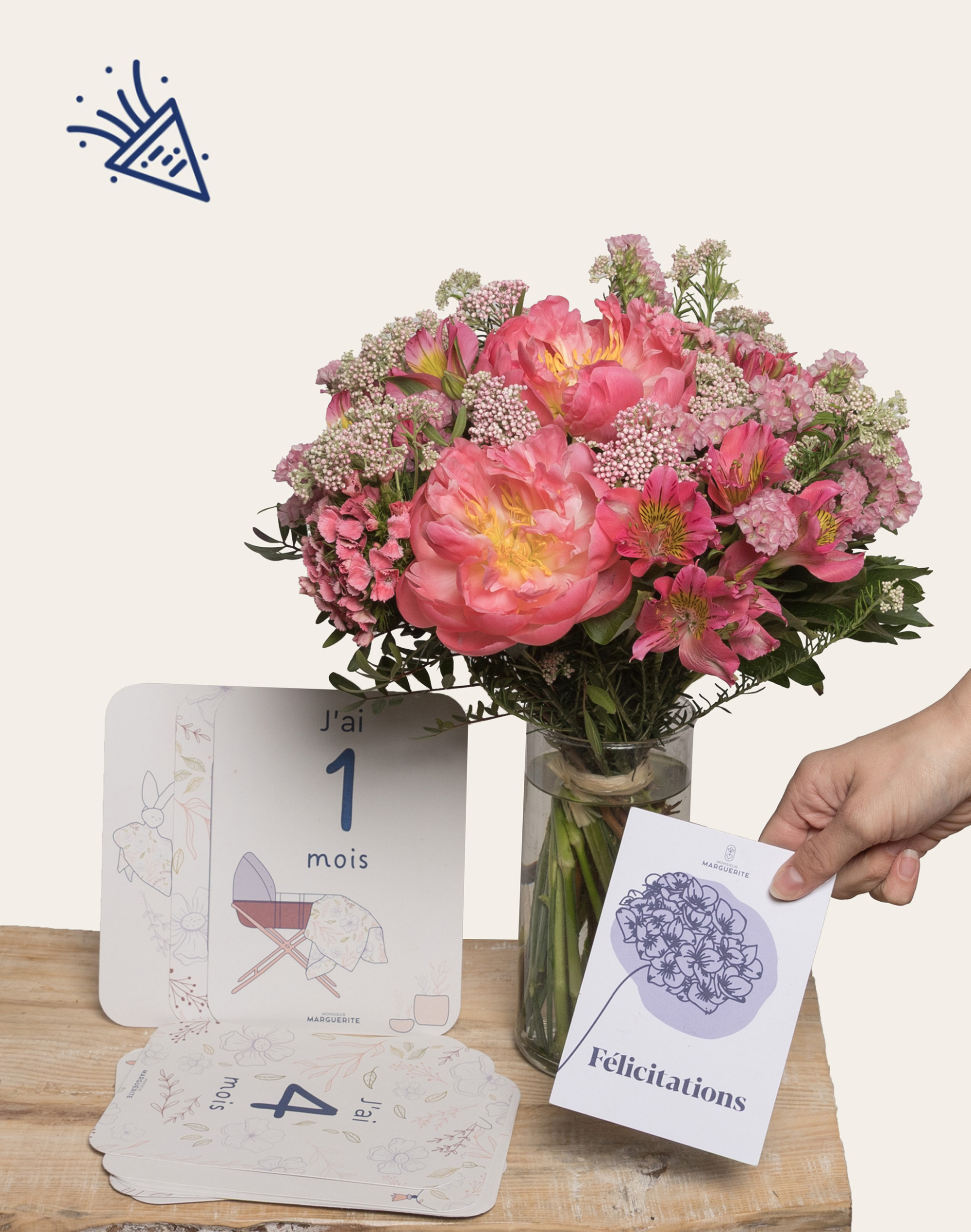 Pack Naissance - Bouquet de fleurs de saison