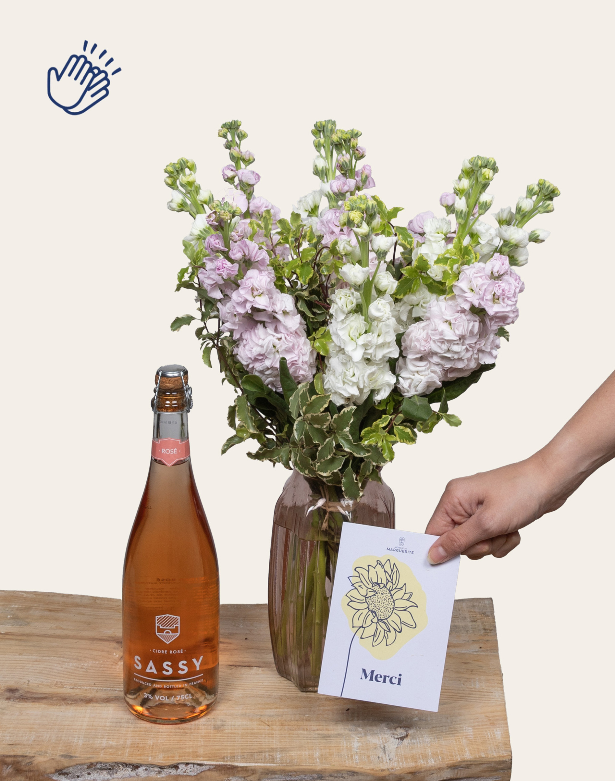 Pack Remerciements : Bouquet de Giroflées