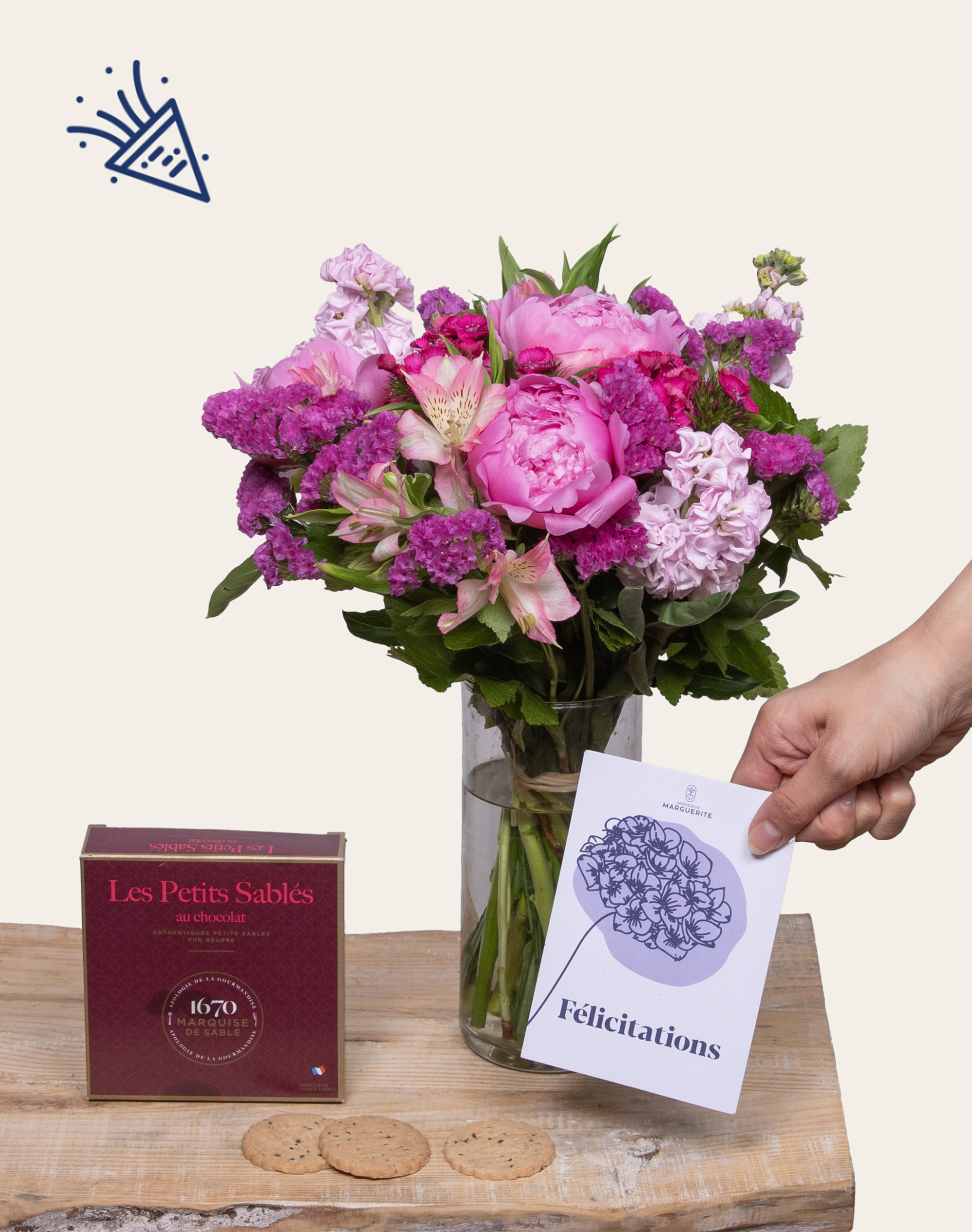 Pack Félicitations - Bouquet de fleurs de saison