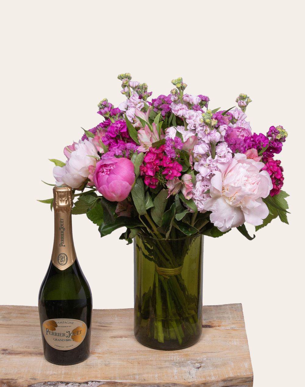 Duo Fleurs et Champagne Perrier-Jouët
