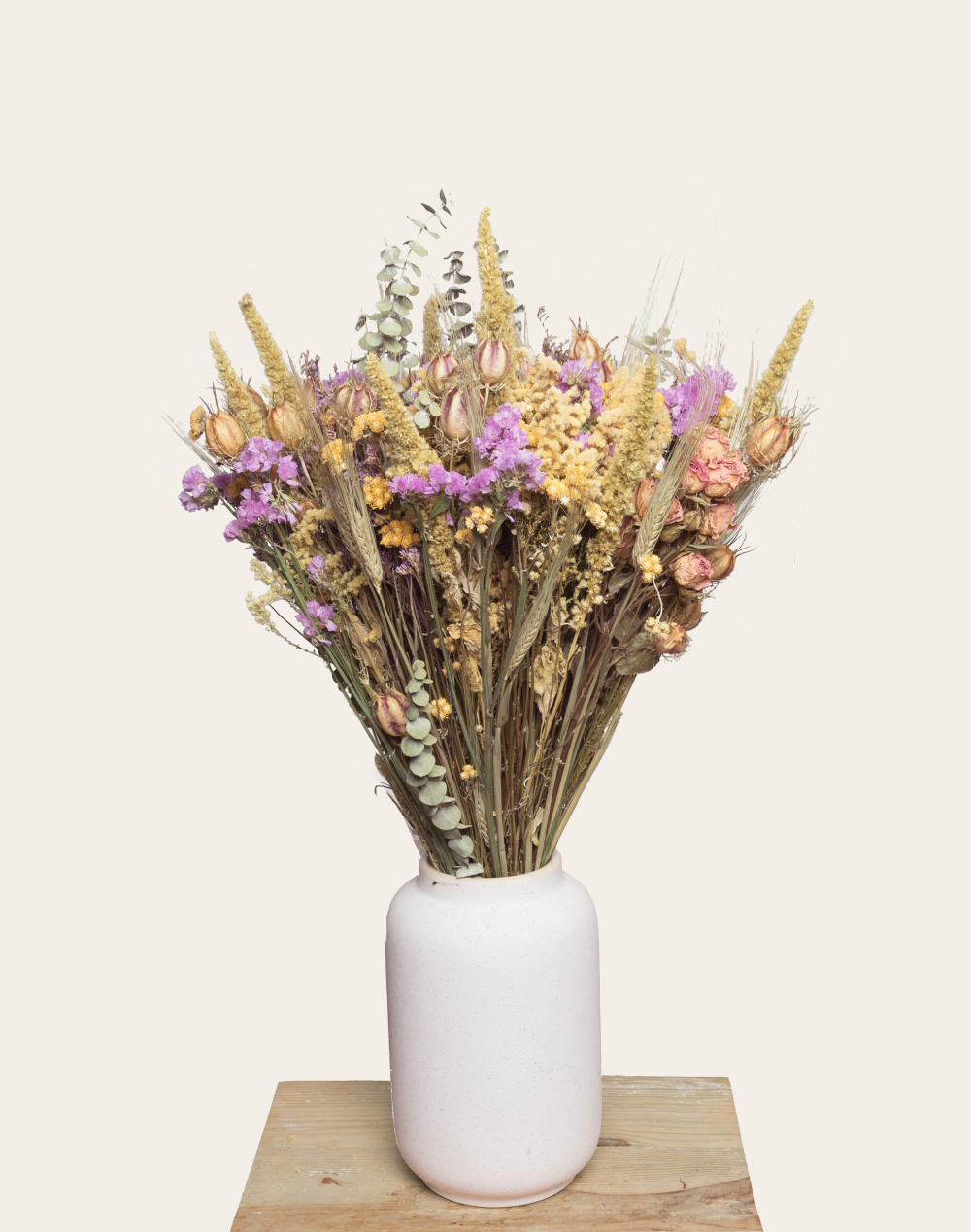 Rose et Jaune - Bouquet de fleurs séchées