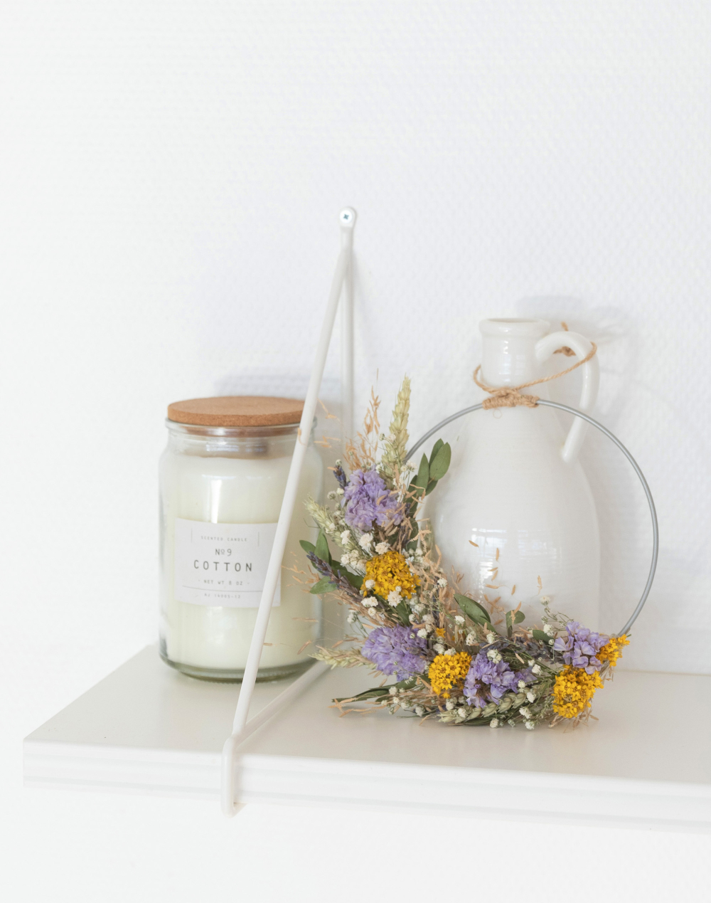 Violette - Couronne de fleurs séchées