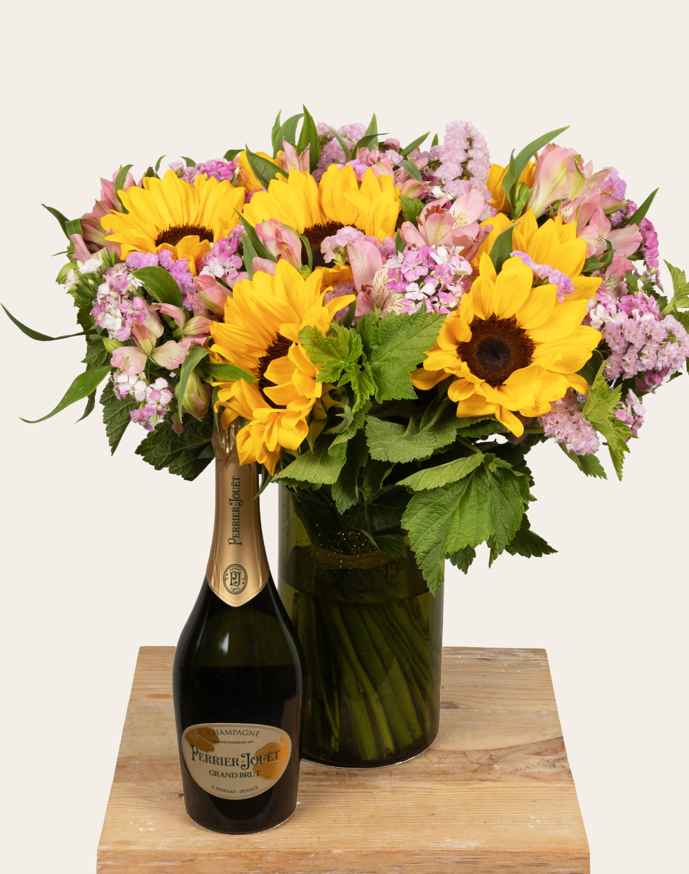 Duo Fleurs et Champagne Perrier-Jouët