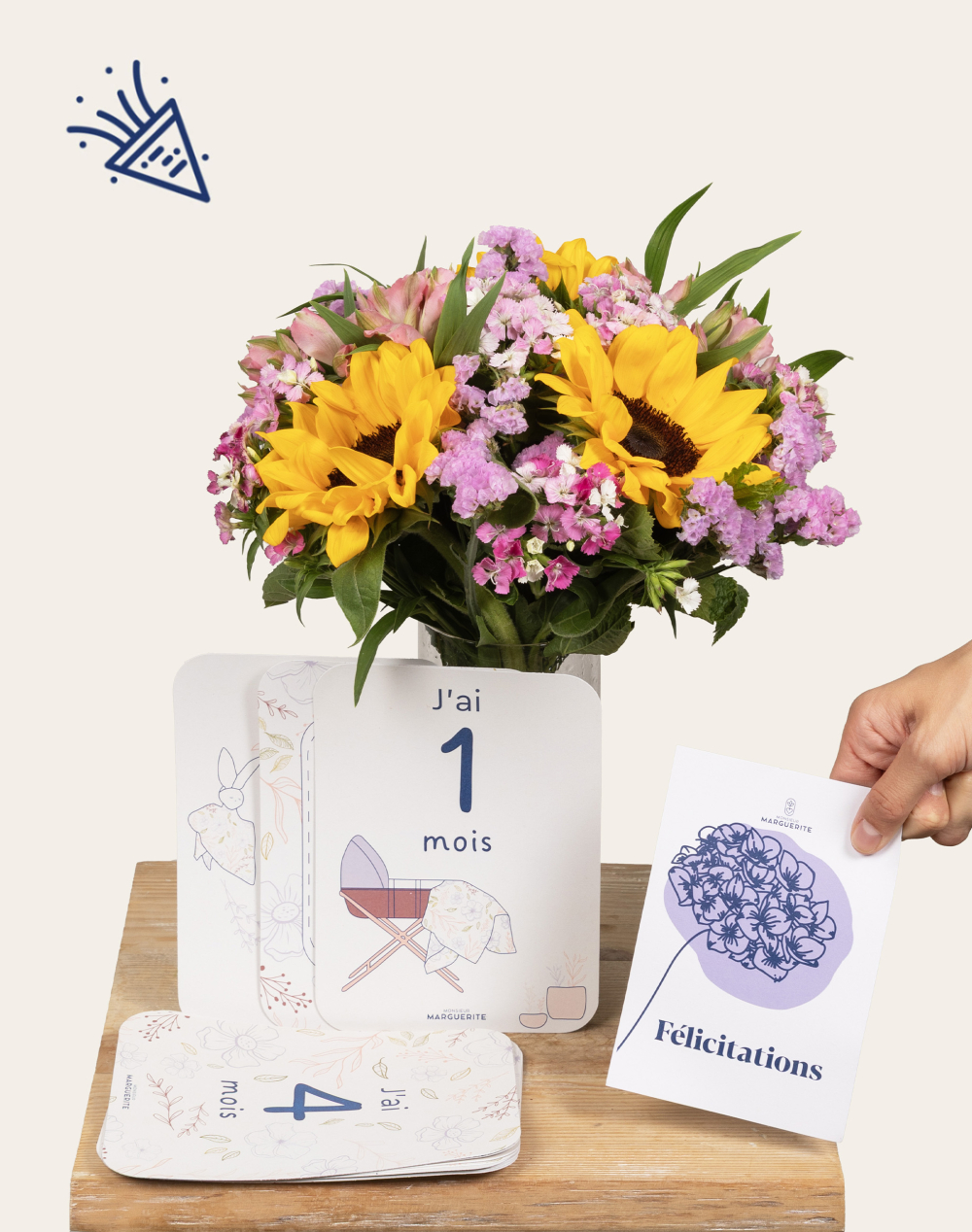 Pack Naissance - Bouquet de fleurs de saison