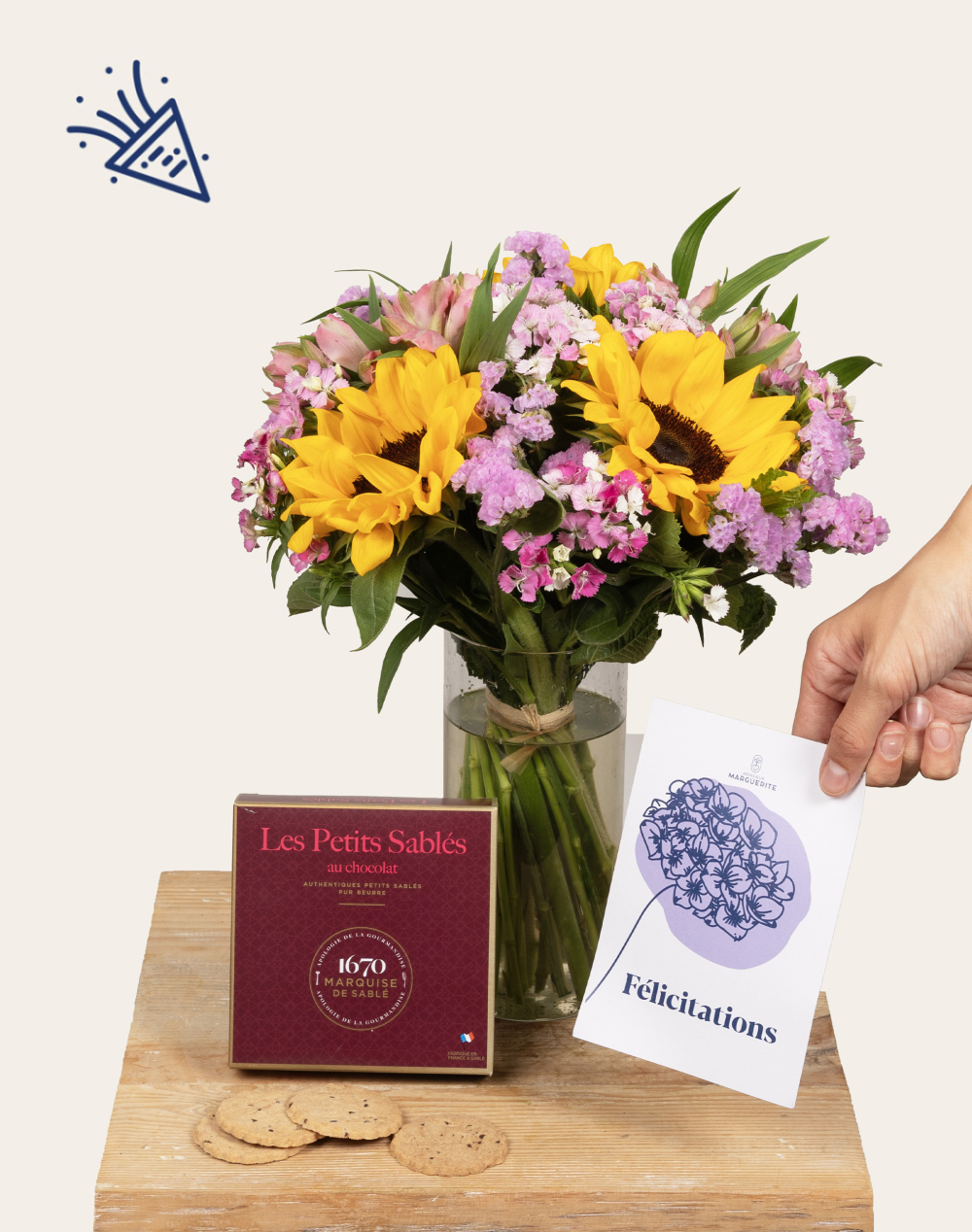 Pack Félicitations - Bouquet de fleurs de saison