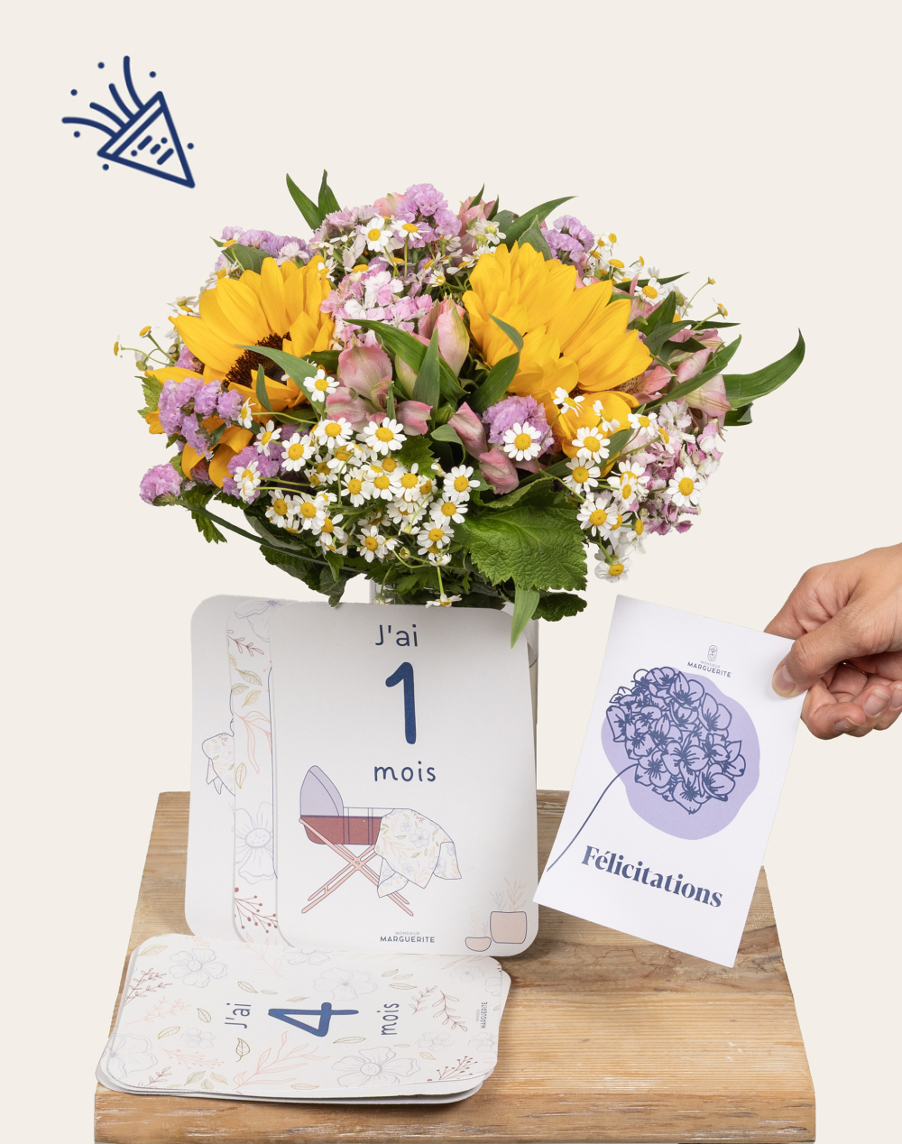 Pack Naissance - Bouquet de fleurs de saison