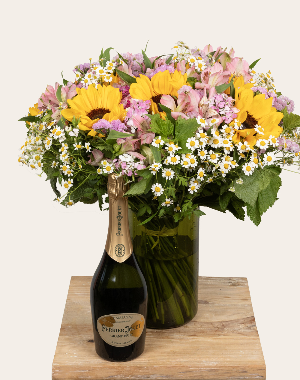 Duo Fleurs et Champagne Perrier-Jouët