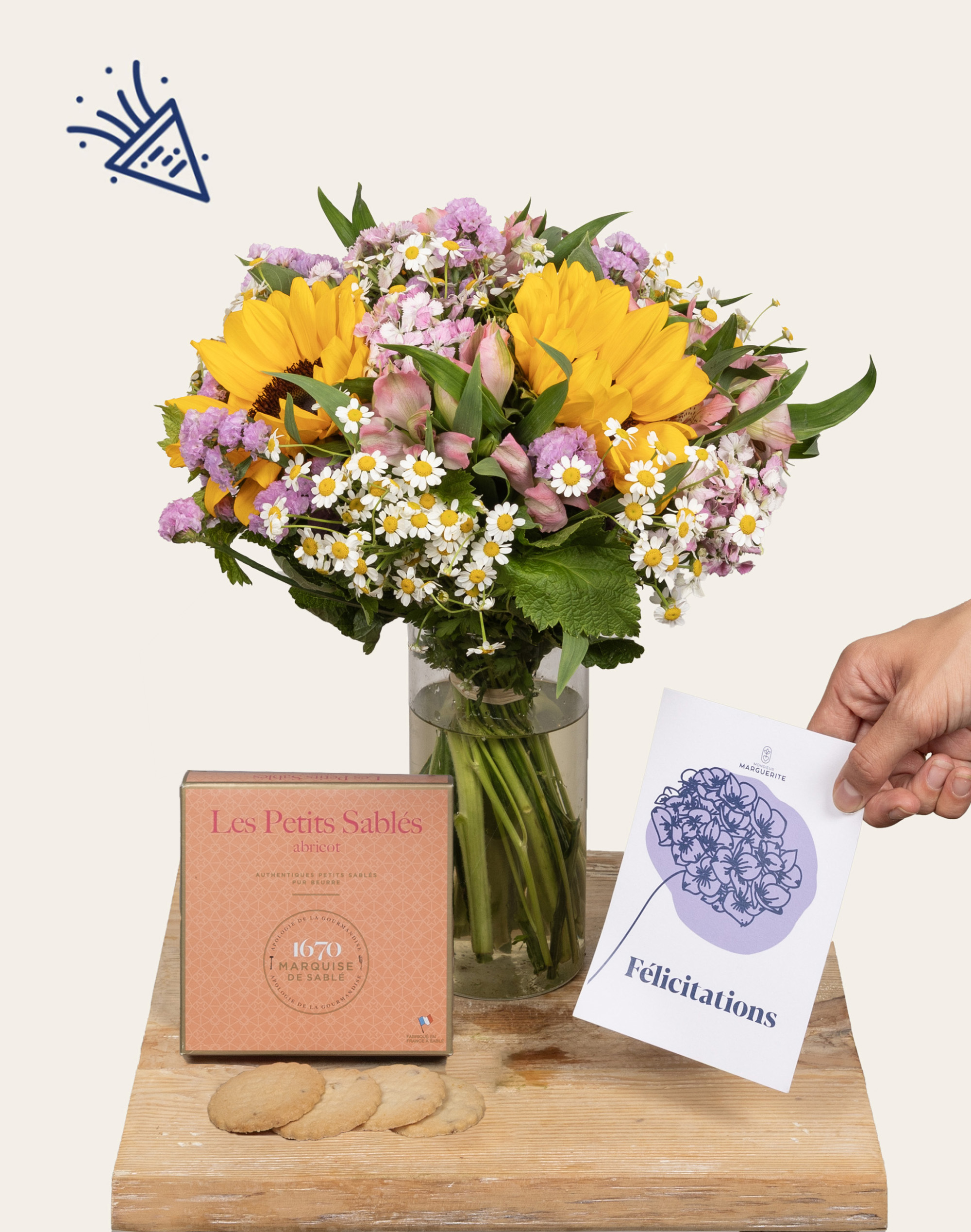 Pack Félicitations - Bouquet de fleurs de saison