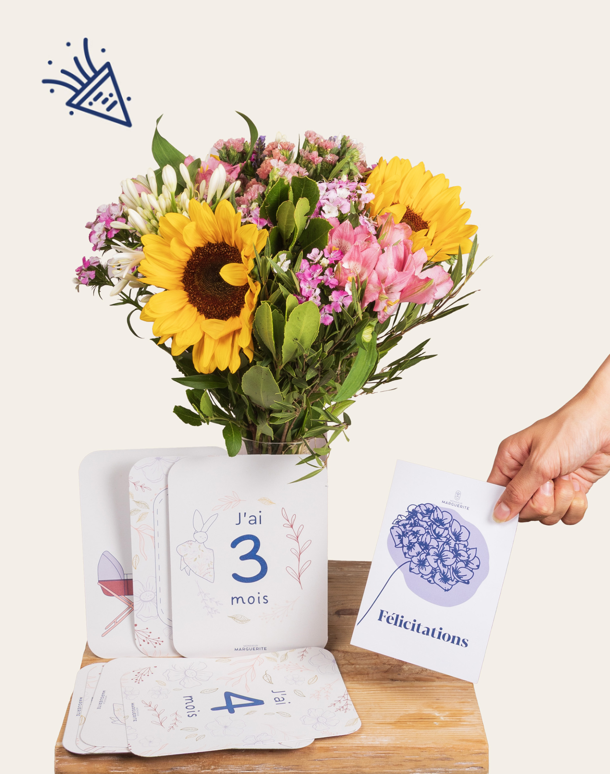 Pack Naissance - Bouquet de fleurs de saison