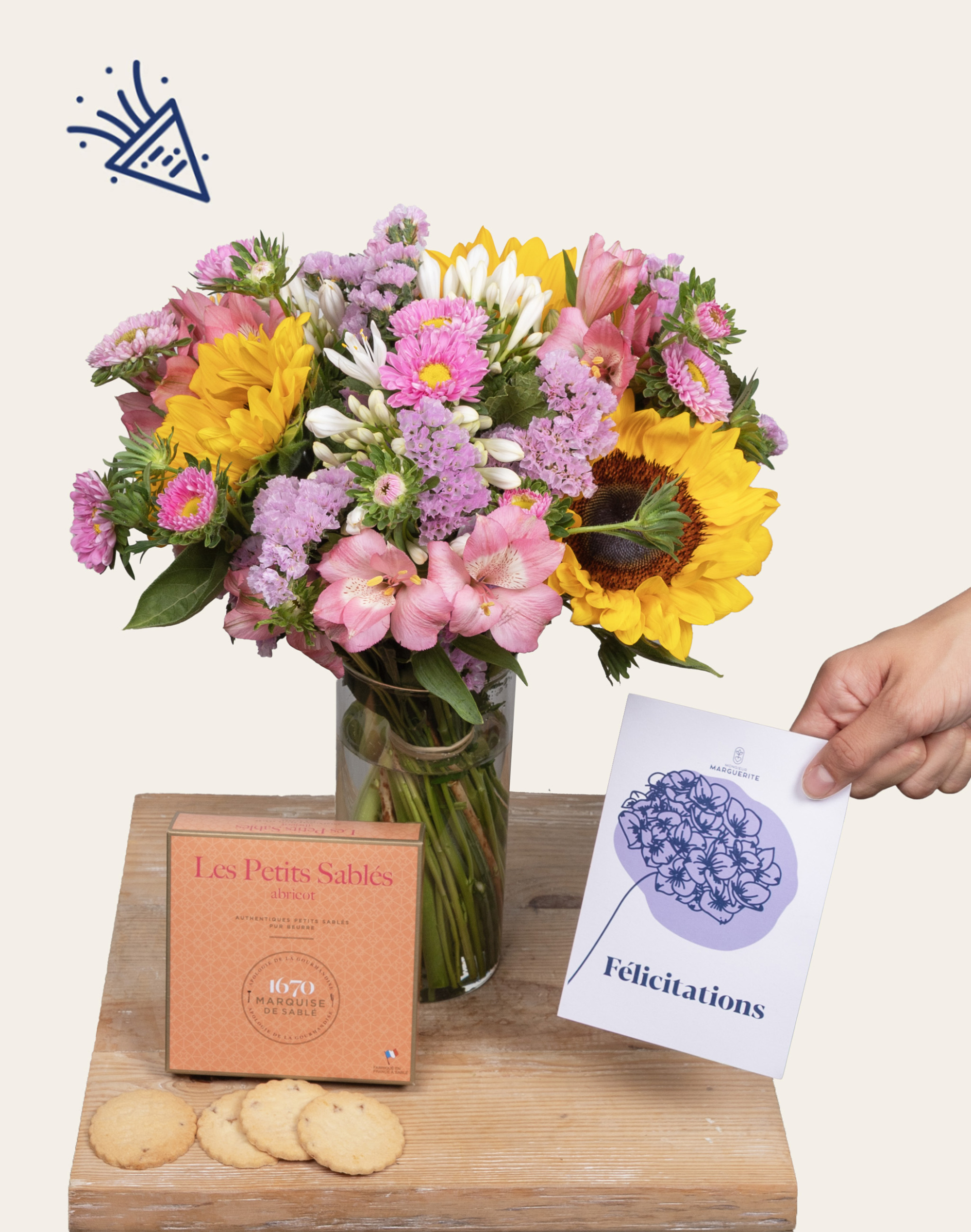 Pack Félicitations - Bouquet de fleurs de saison