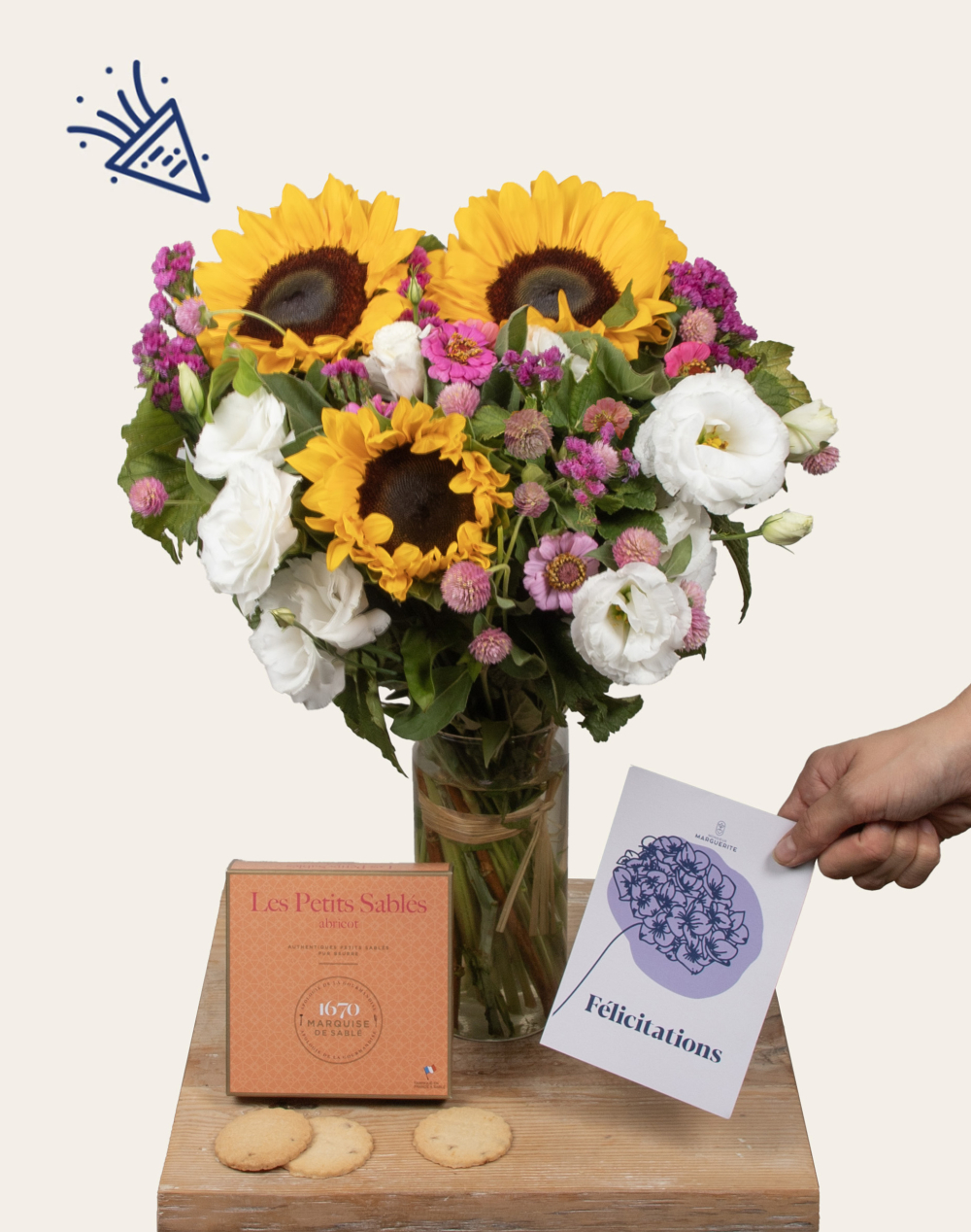 Pack Félicitations - Bouquet de fleurs de saison