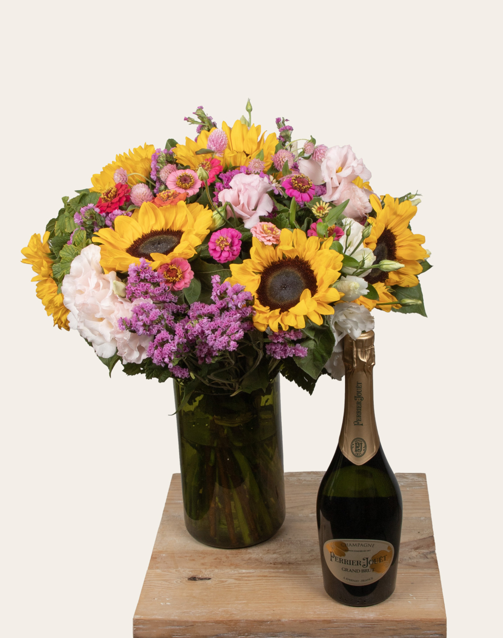 Duo Fleurs et Champagne Perrier-Jouët