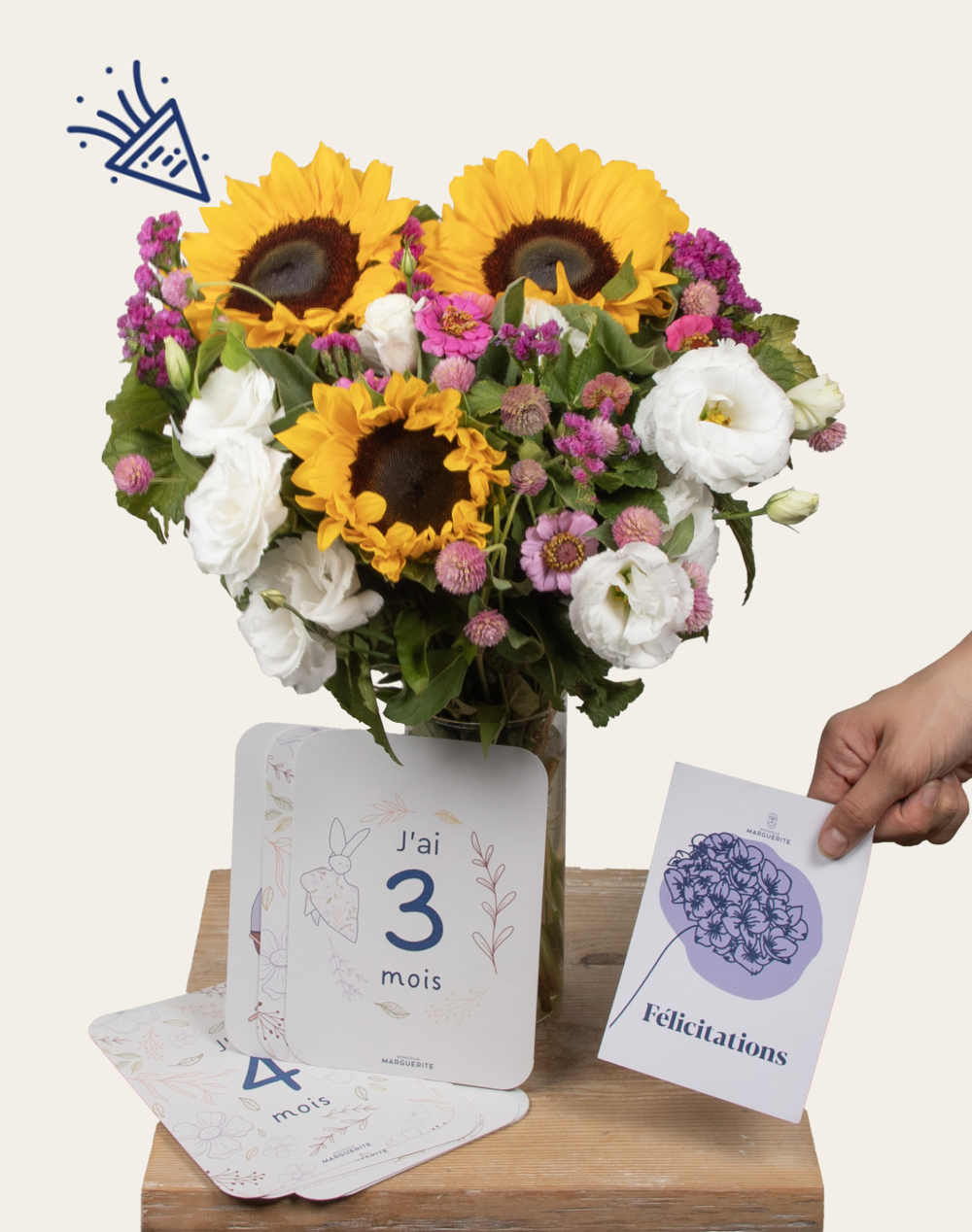 Pack Naissance - Bouquet de fleurs de saison