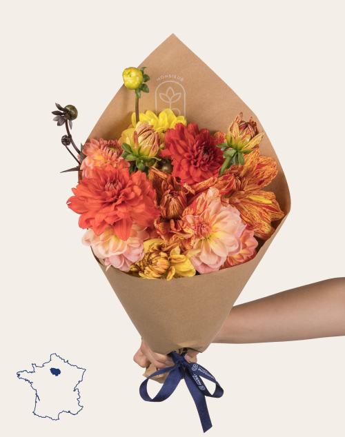 Botte de 10 Dahlias - Couleurs Automnales | Fleurs à domicile | Monsieur Marguerite