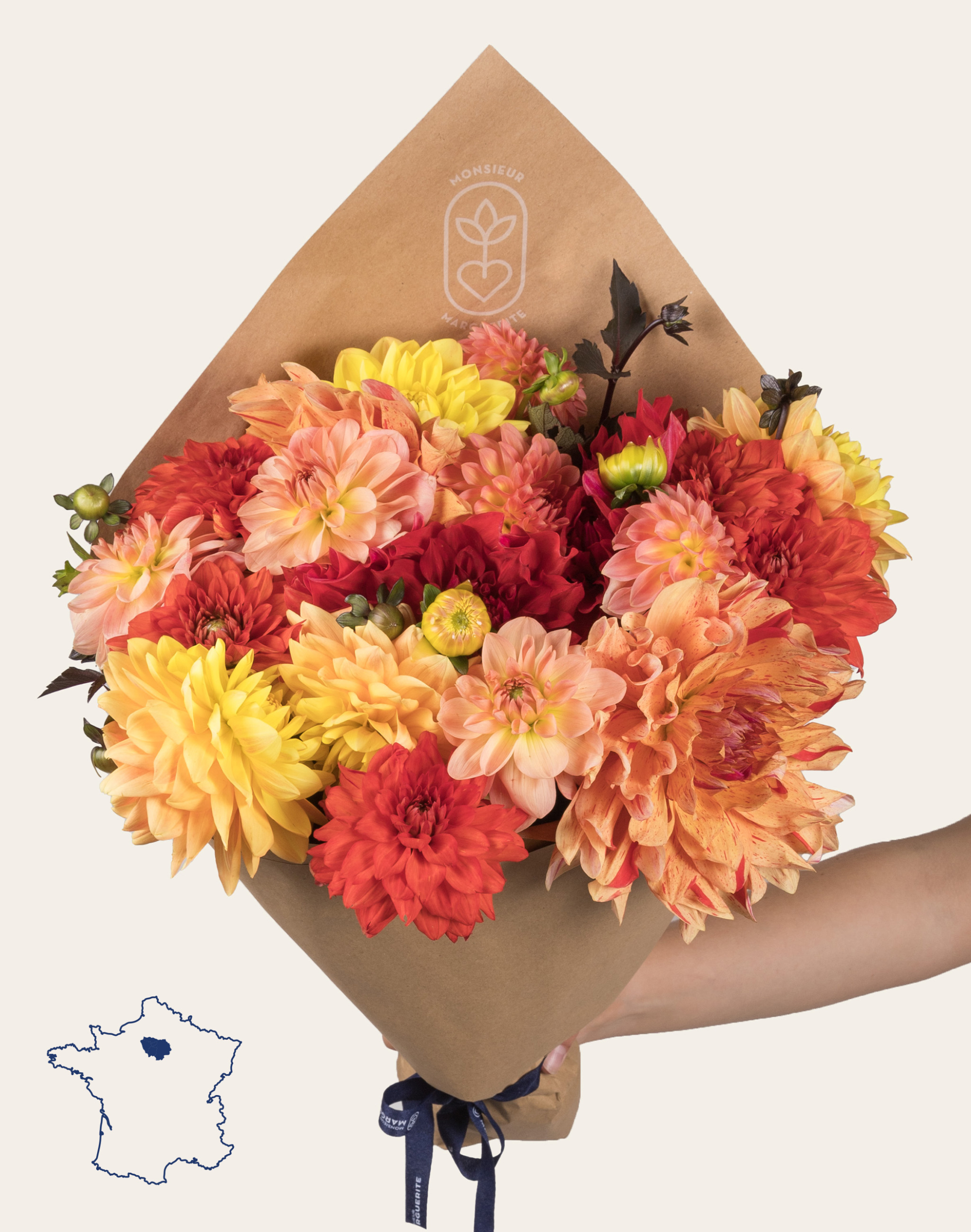 Botte surprise de Dahlias - Couleurs Automnales
