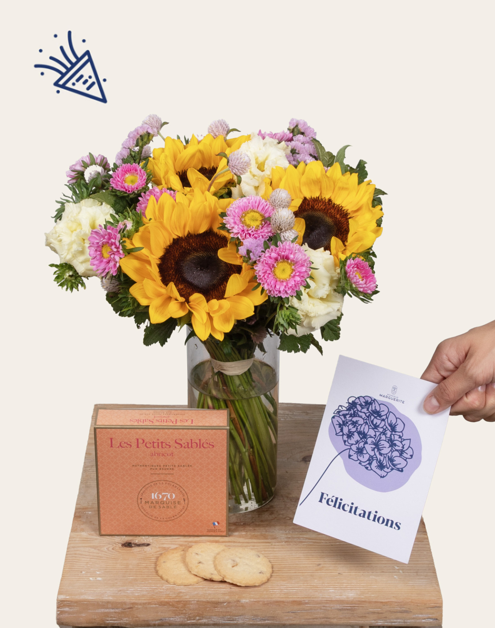 Pack Félicitations - Bouquet de fleurs de saison