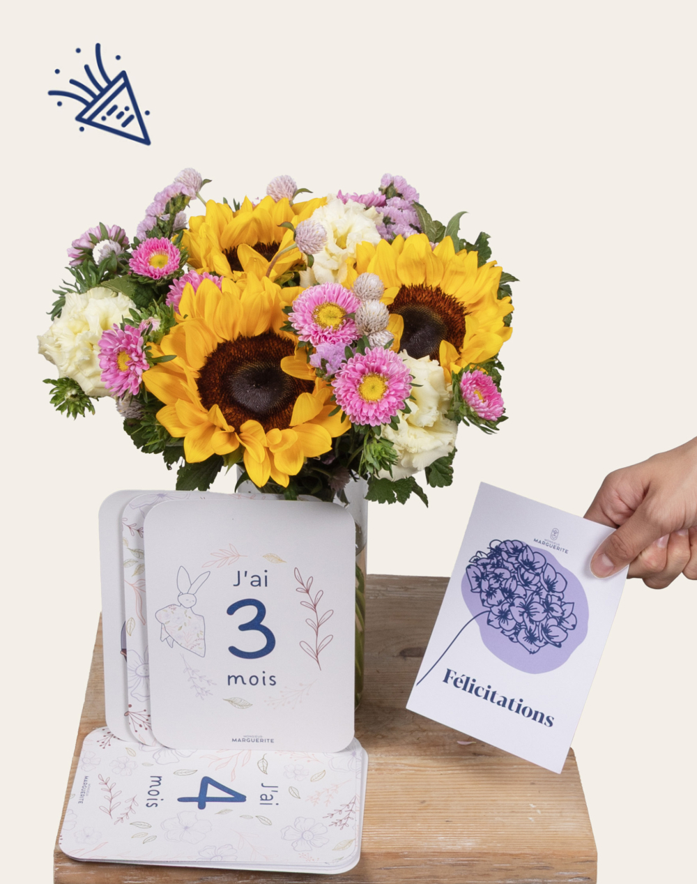 Pack Naissance - Bouquet de fleurs de saison