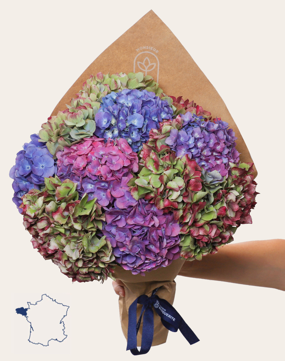 Bouquet camaïeu d'Hortensias