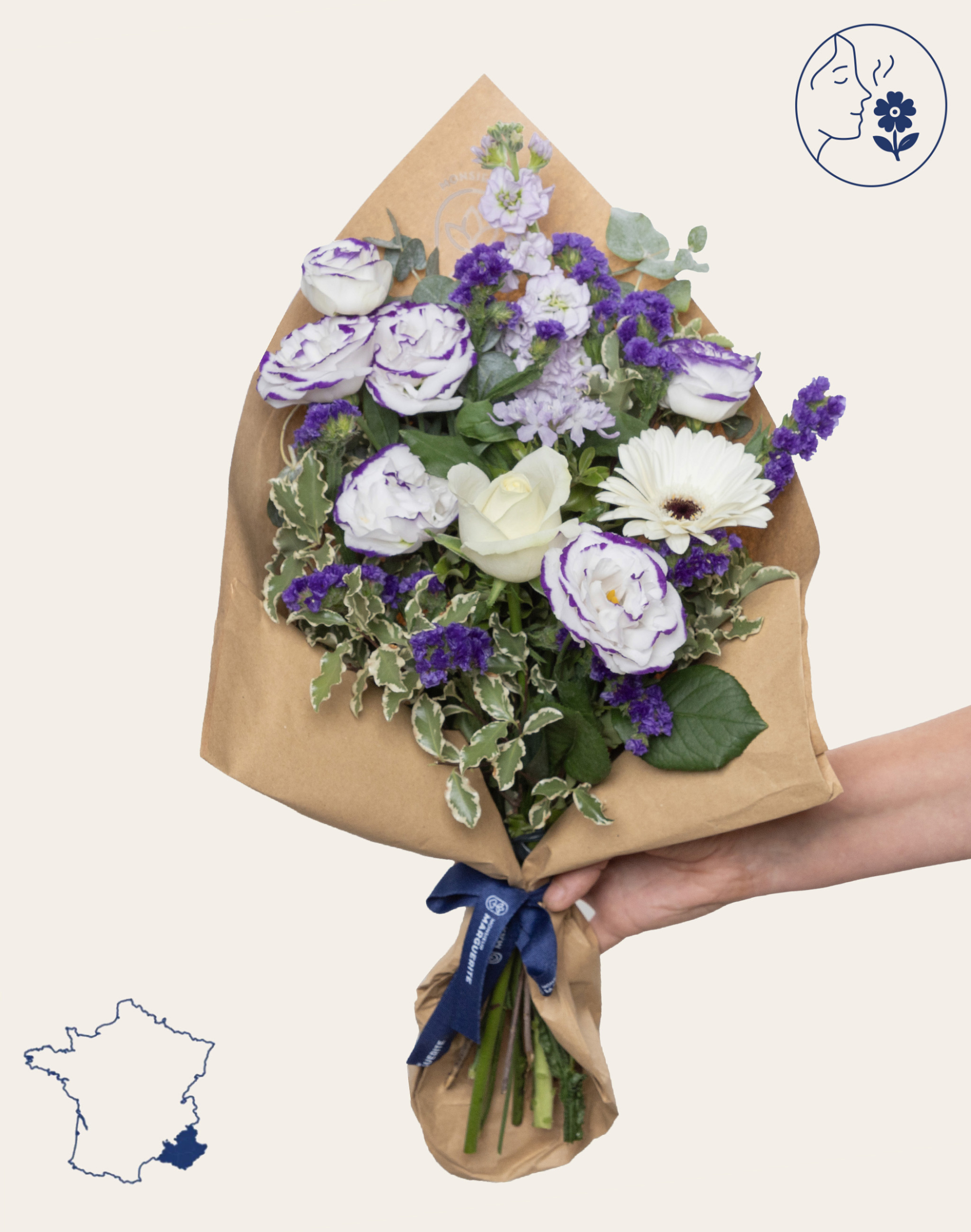 Bouquet de saison - Bleu et blanc