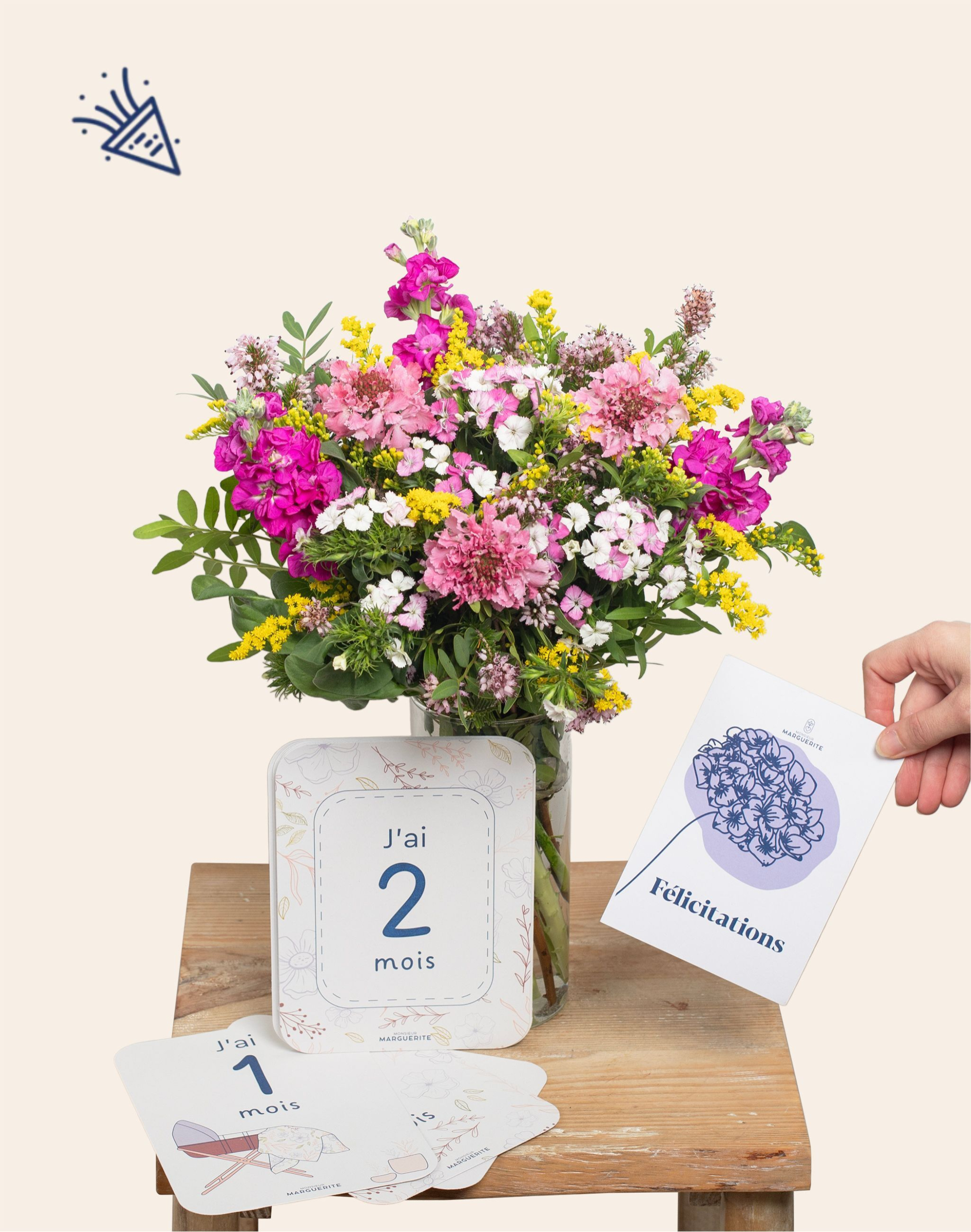 Pack Naissance - Bouquet de fleurs de saison
