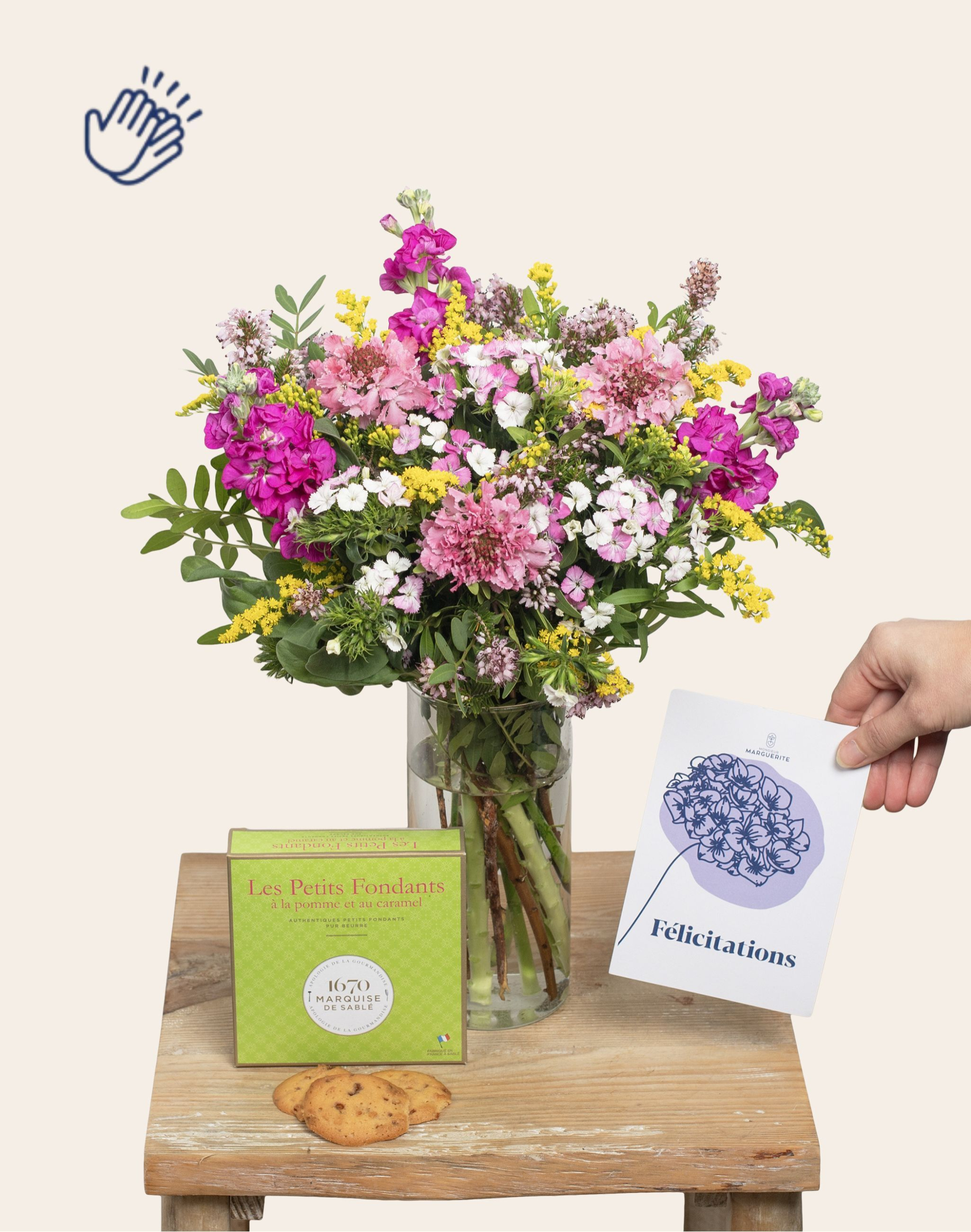 Pack Félicitations - Bouquet de fleurs de saison