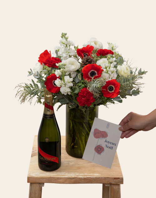 Pack prestige de Noël - Bouquet de saison - Noël d'exception | Fleurs à domicile | Monsieur Marguerite