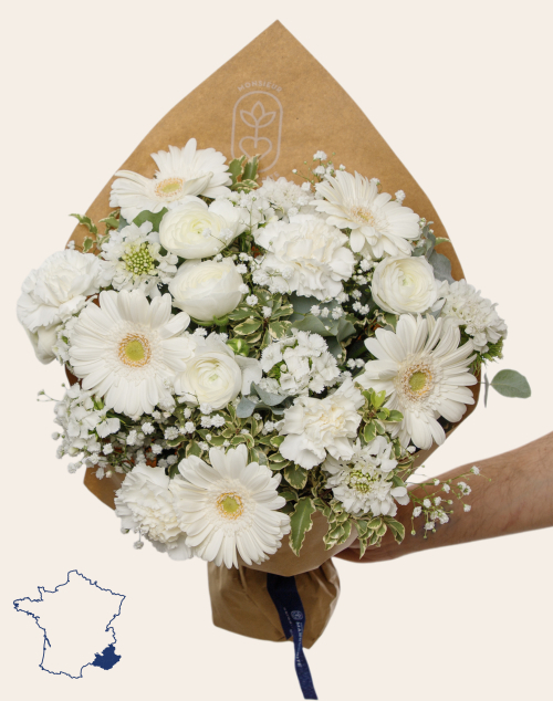 Bouquet de saison - Blanc - À la folie | Fleurs à domicile | Monsieur Marguerite