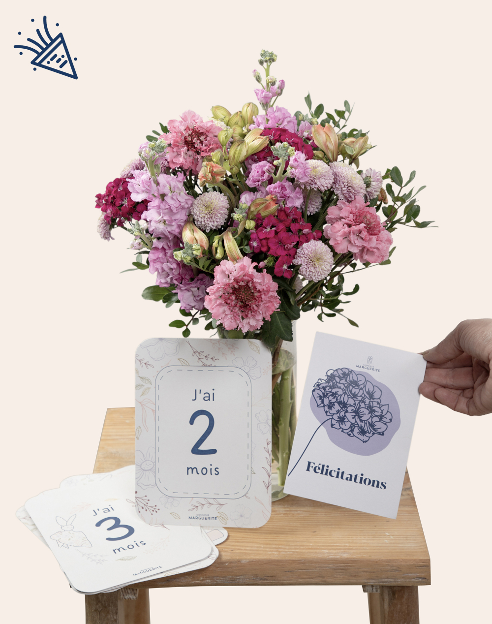 Pack Naissance - Bouquet de fleurs de saison
