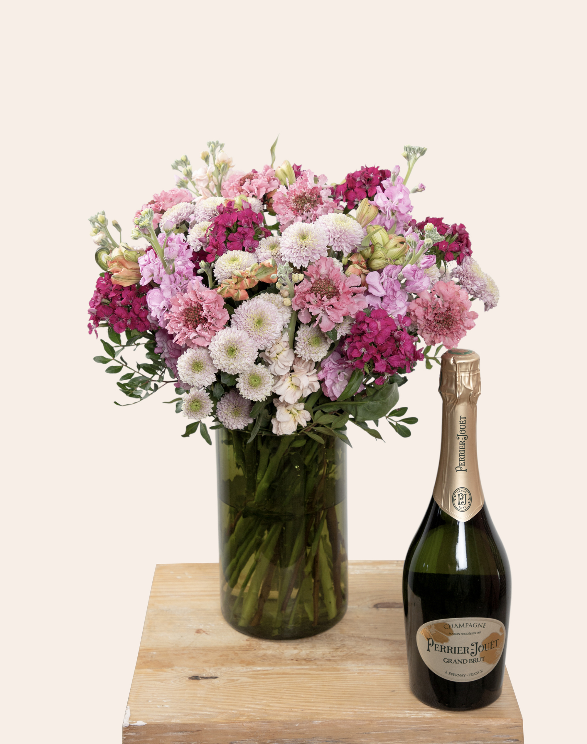 Duo Fleurs et Champagne Perrier-Jouët