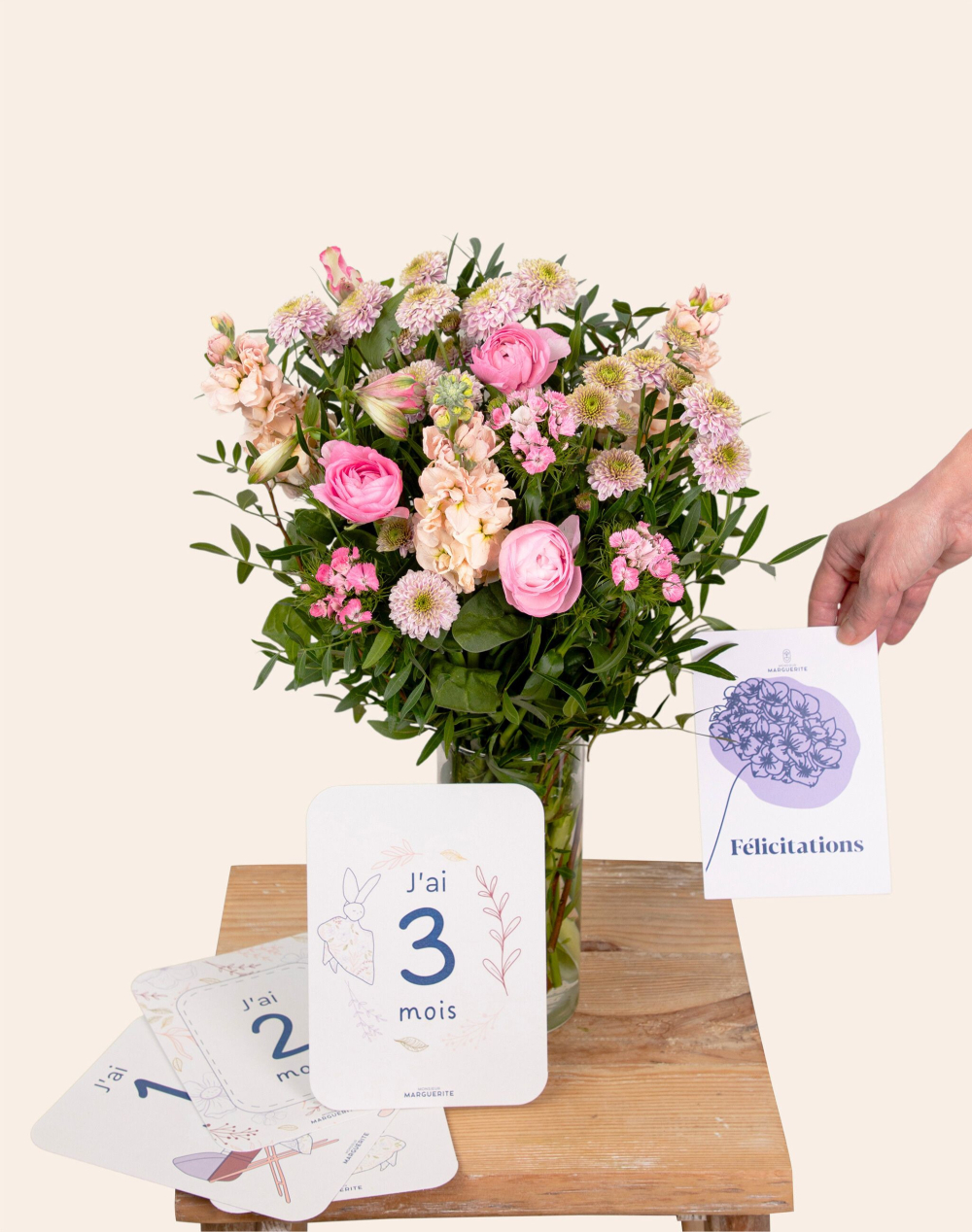 Pack Naissance - Bouquet de fleurs de saison