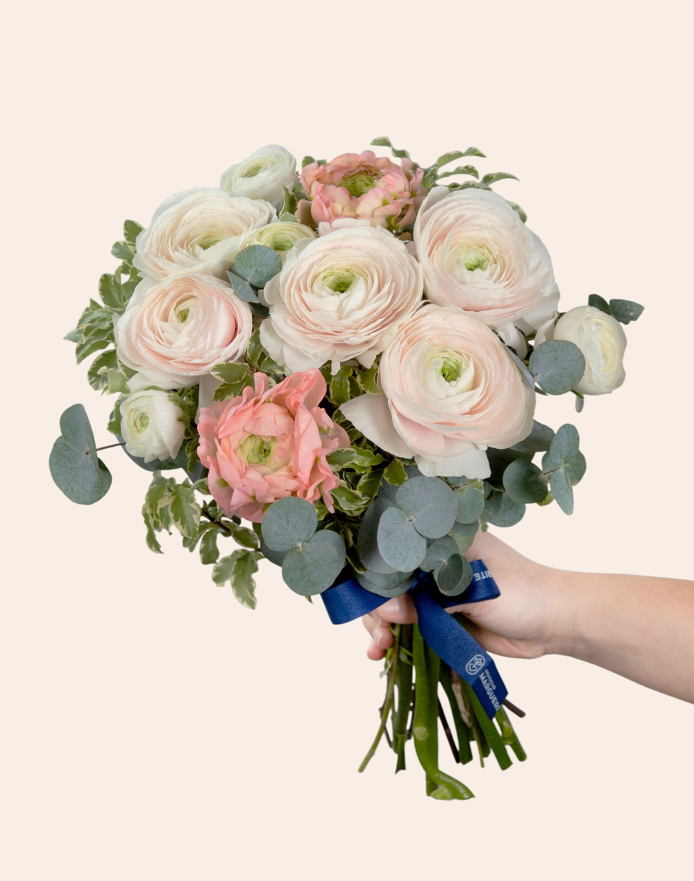 Bouquet de Renoncules - Rose et blanc