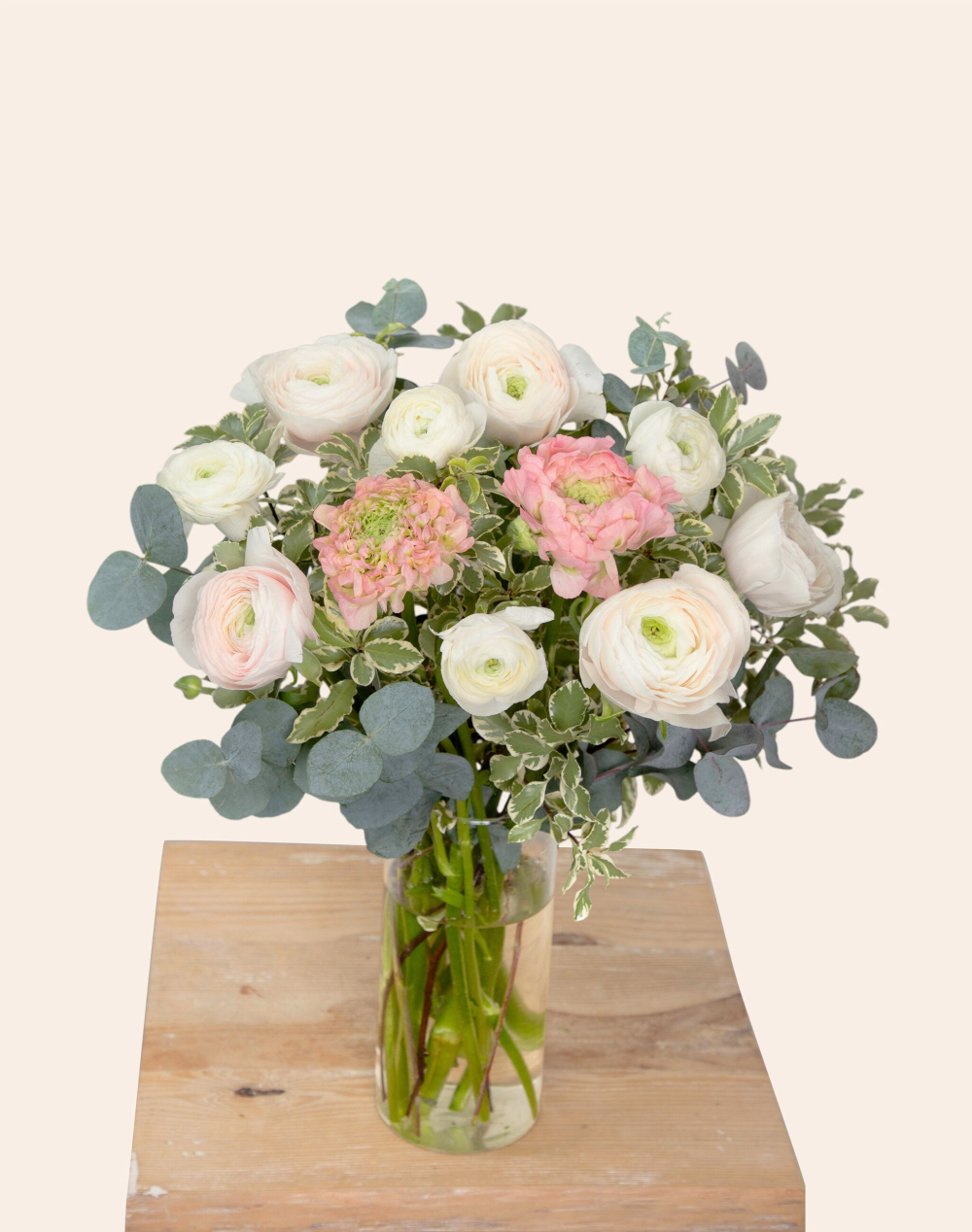 Bouquet de Renoncules - Rose et blanc