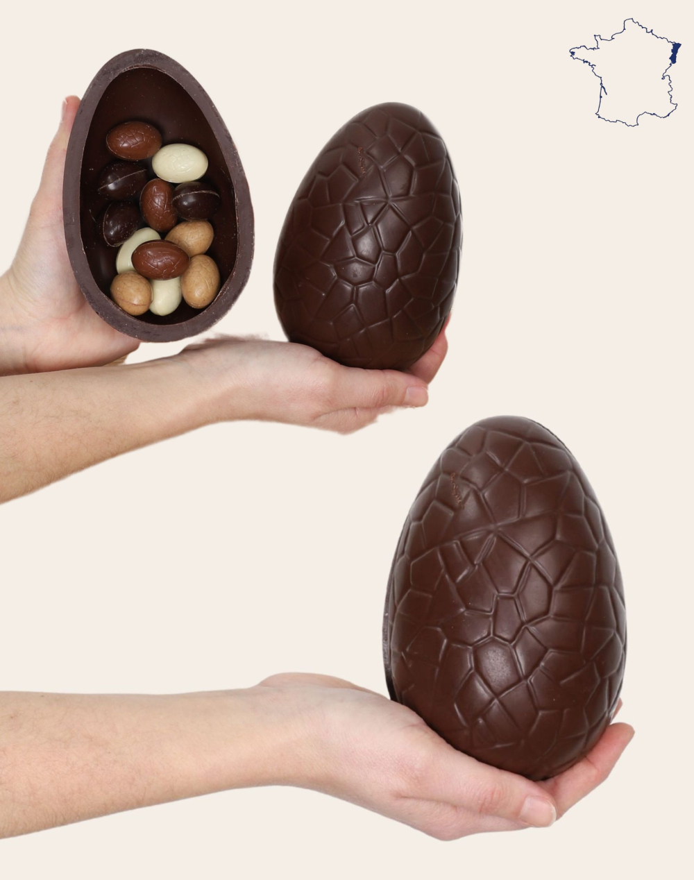 Duo de Pâques - Bouquet de Tulipes surprises et son Oeuf au chocolat