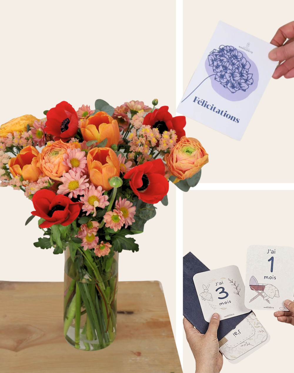 Pack Naissance - Bouquet de saison coloré
