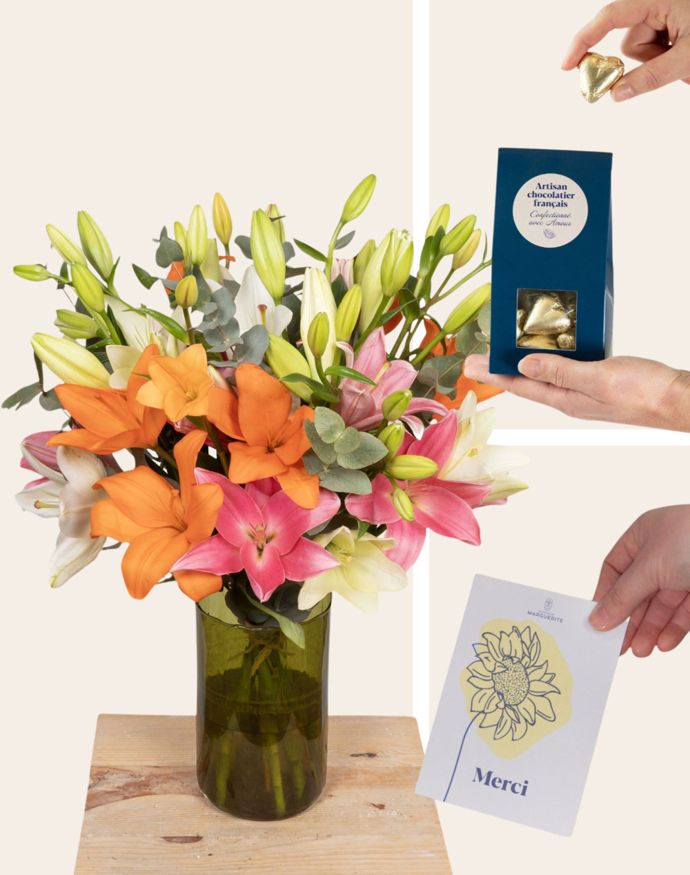 Pack Remerciement - Bouquet de Lys multicolores