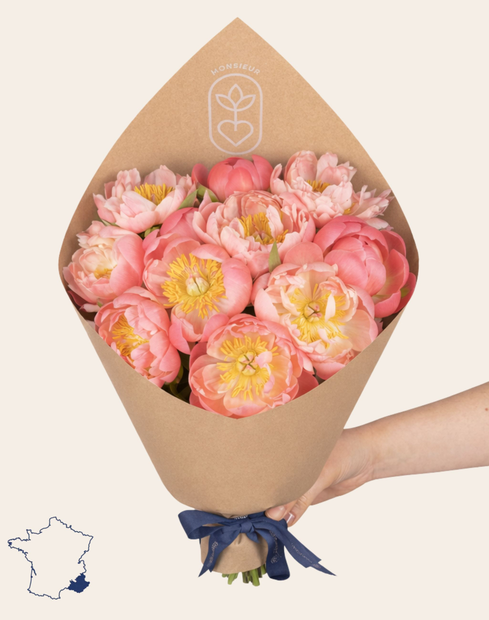 Botte de Pivoines corail