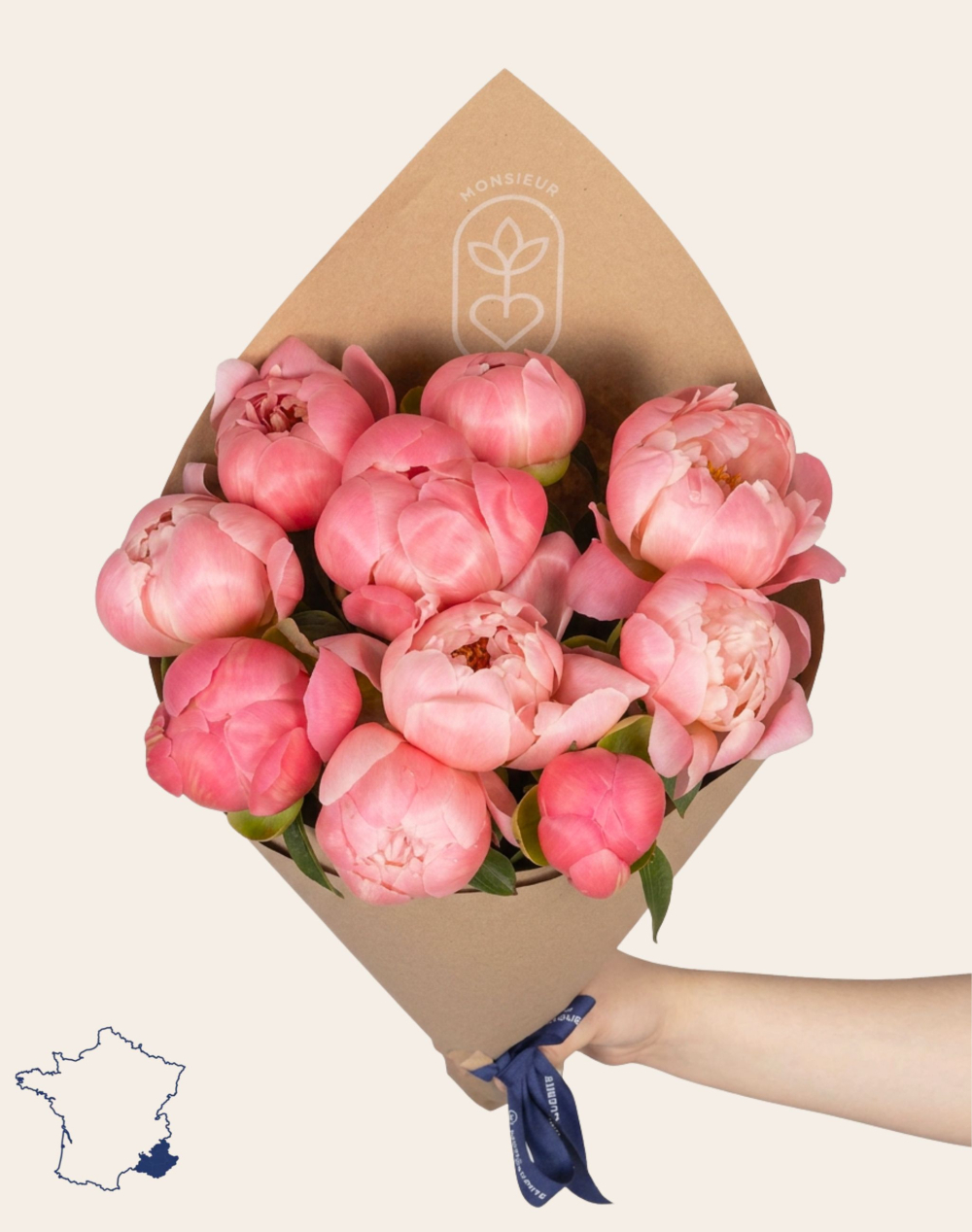 Botte de Pivoines corail