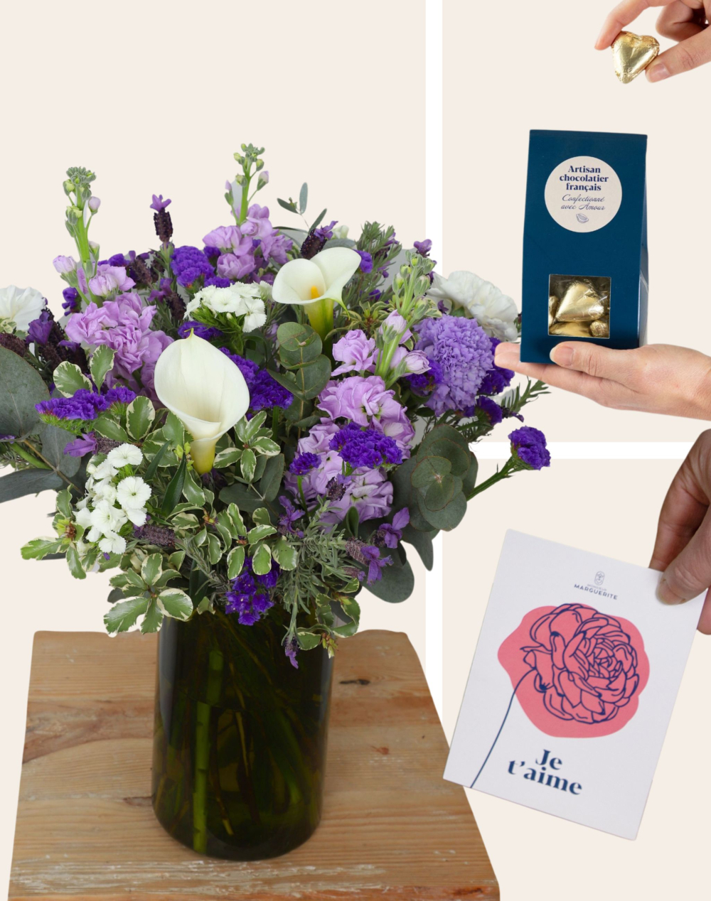 Pack Amour - Bouquet signature bleu et blanc