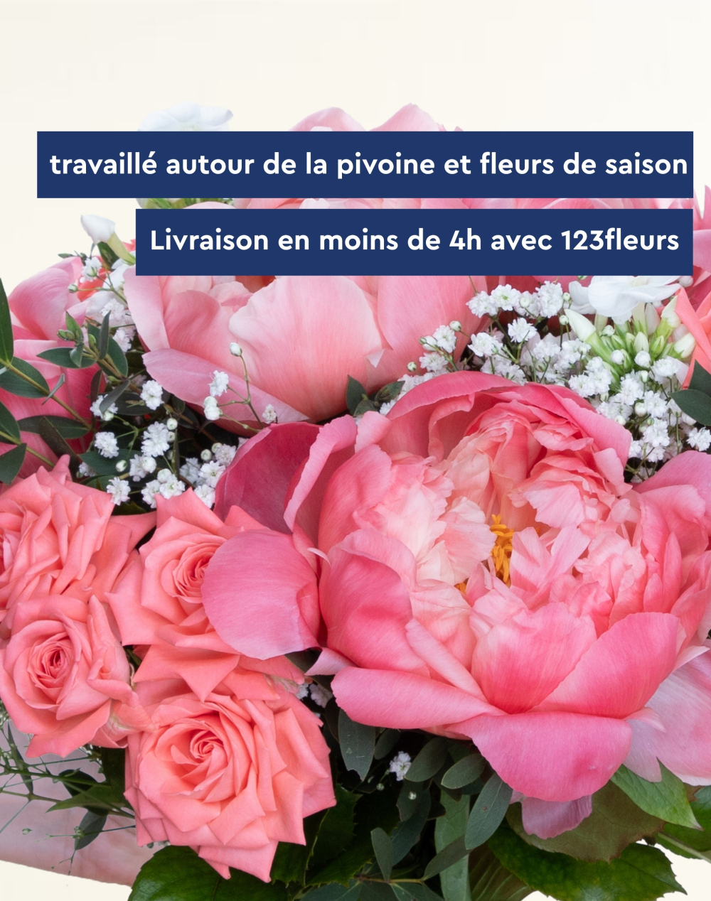 Bouquet avec de la pivoine