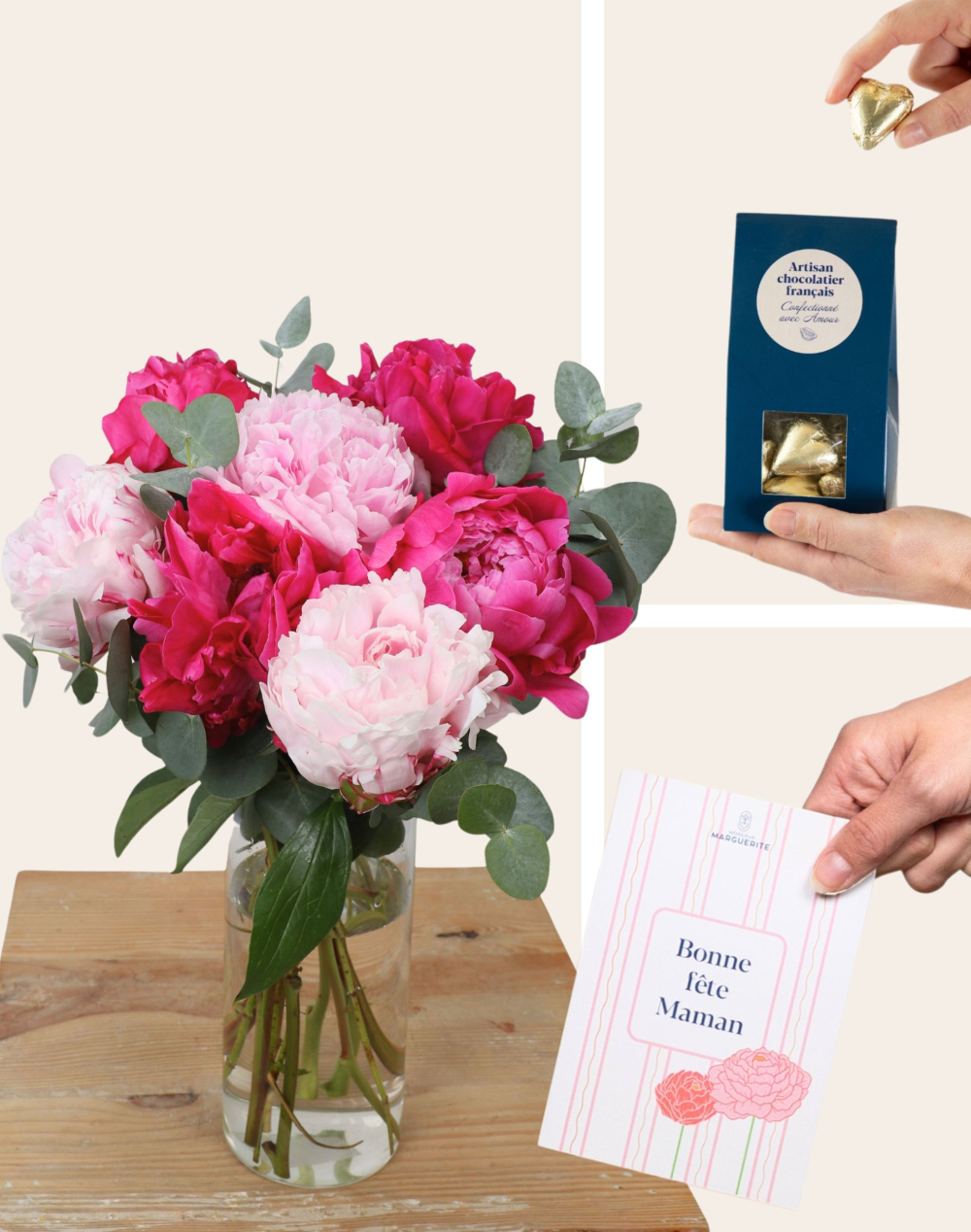 Pack Maman - Bouquet de 7 Pivoines surprises