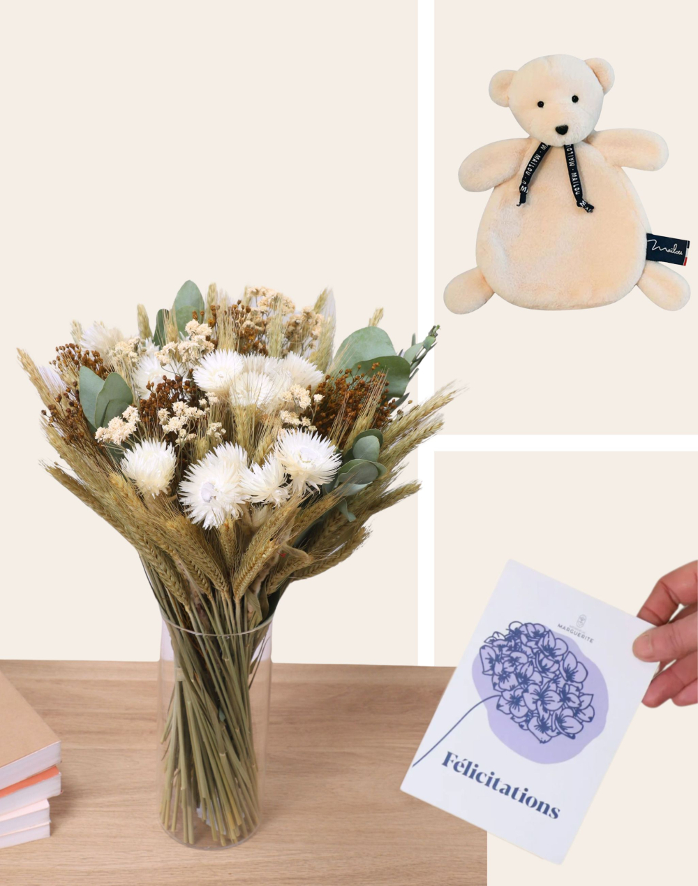 Pack Naissance - Bouquet de fleurs séchées Bohème
