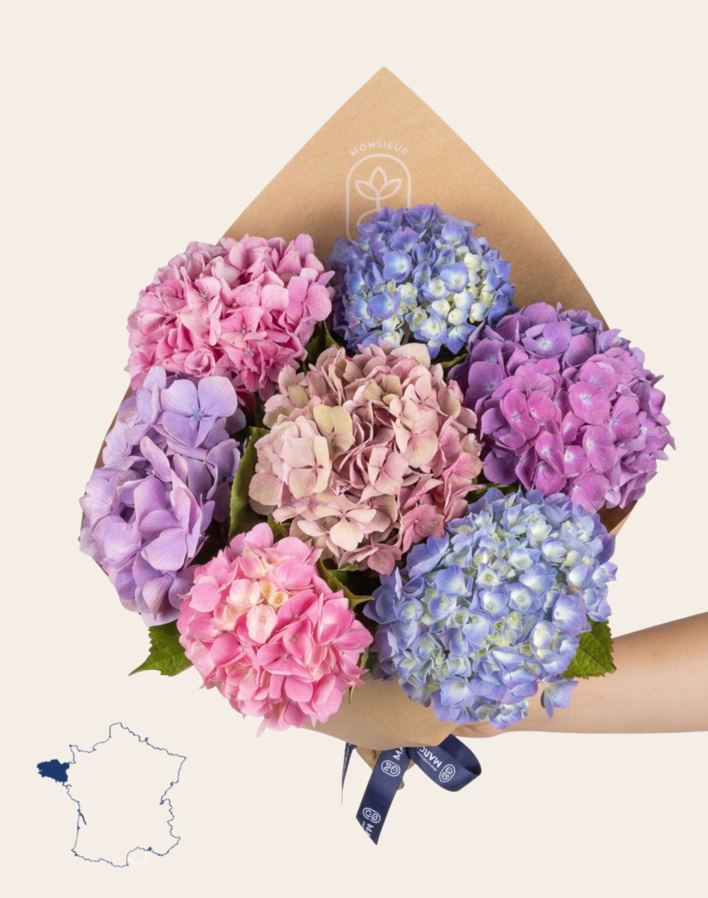 Bouquet camaïeu d'Hortensias